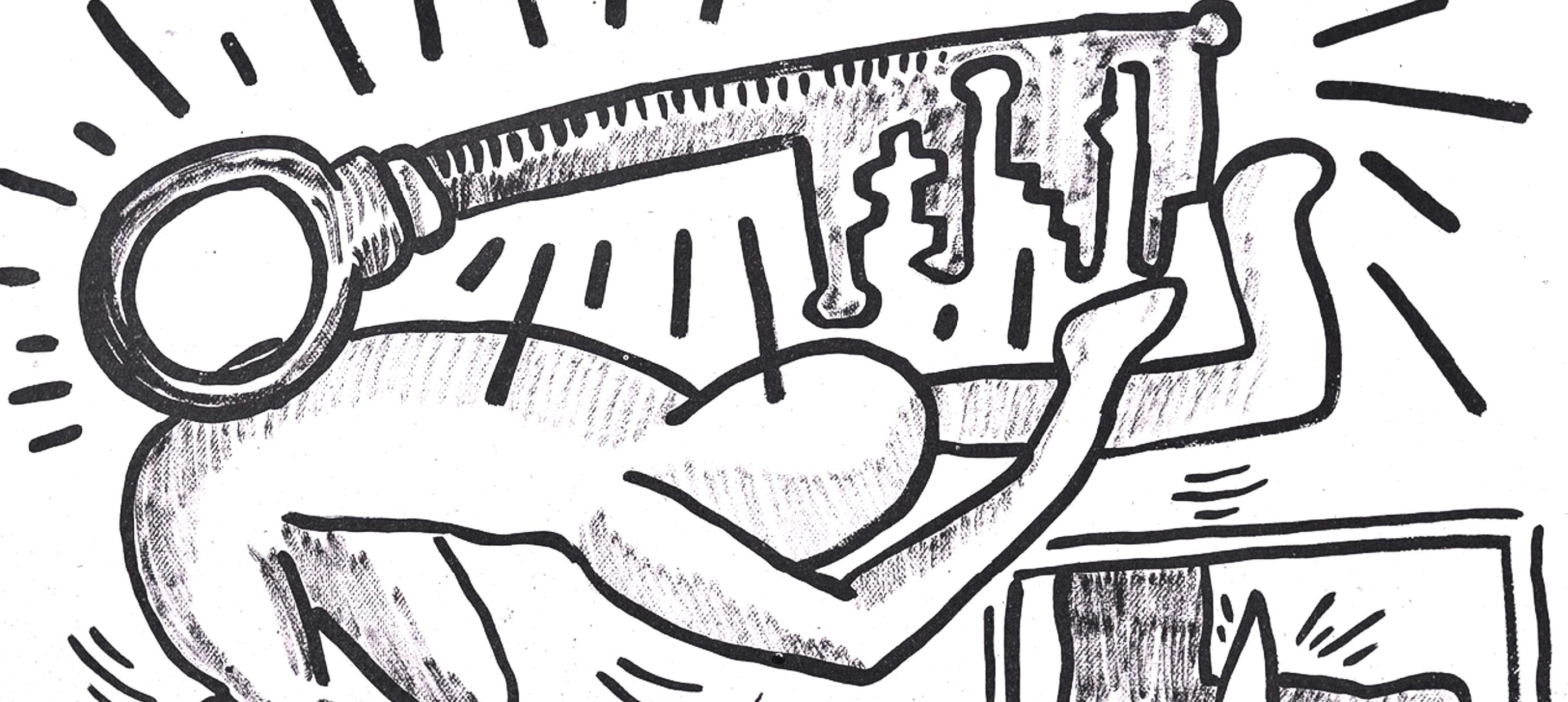 Composición, Contra viento y marea - Print de Keith Haring