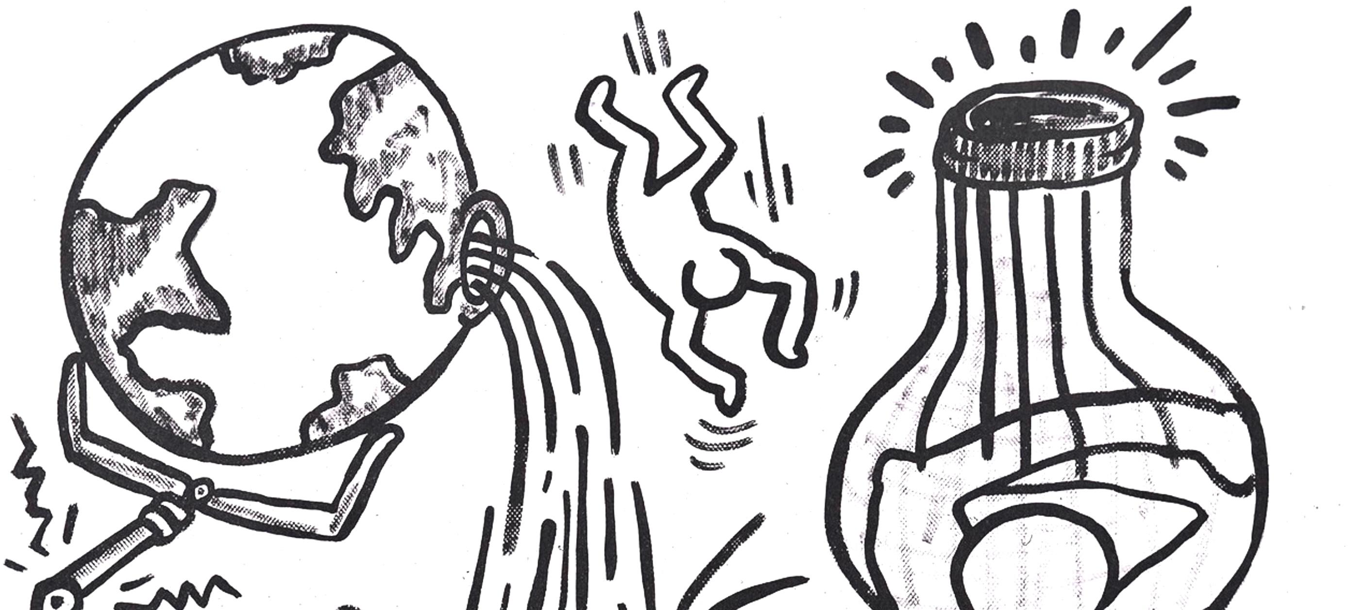 Composición, Contra viento y marea - Print de Keith Haring