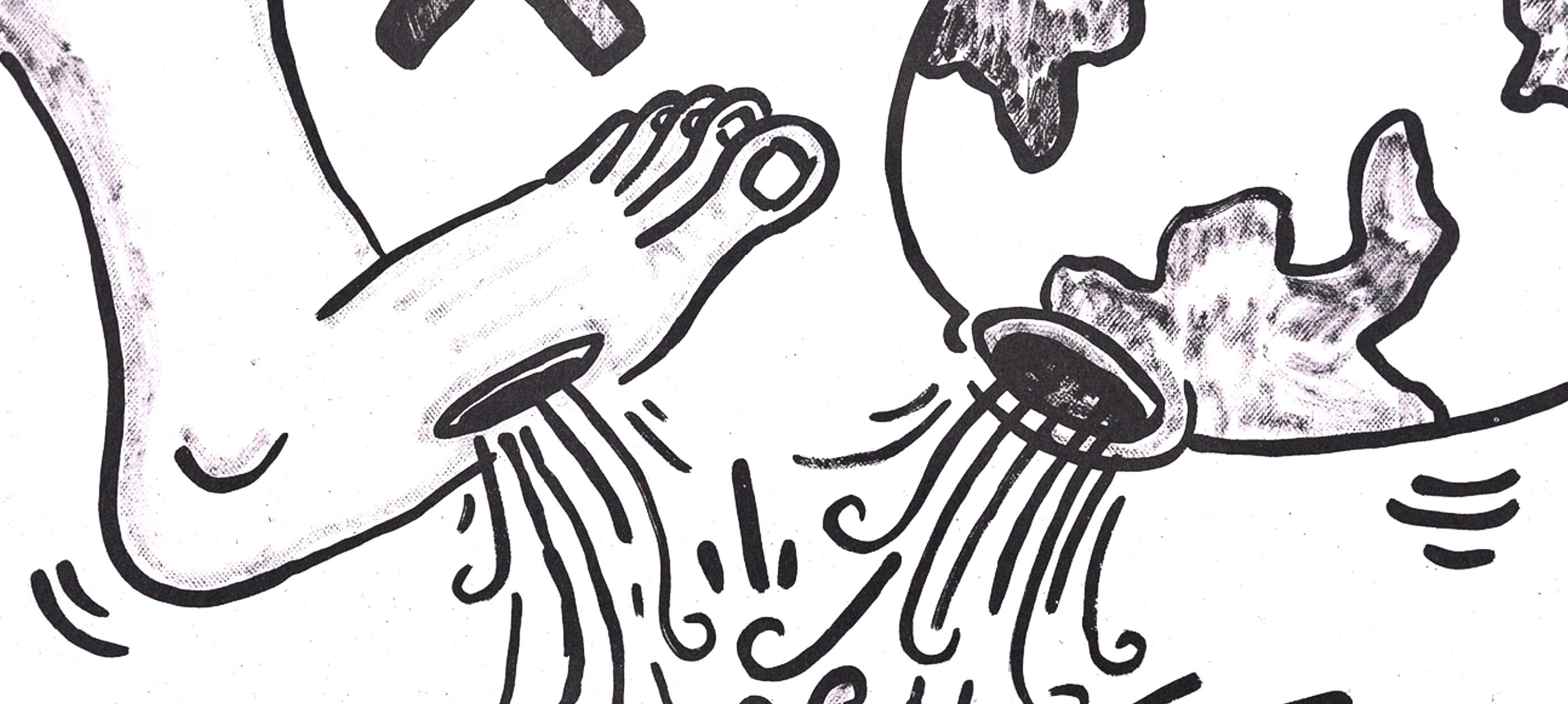 Composición, Contra viento y marea - Print de Keith Haring