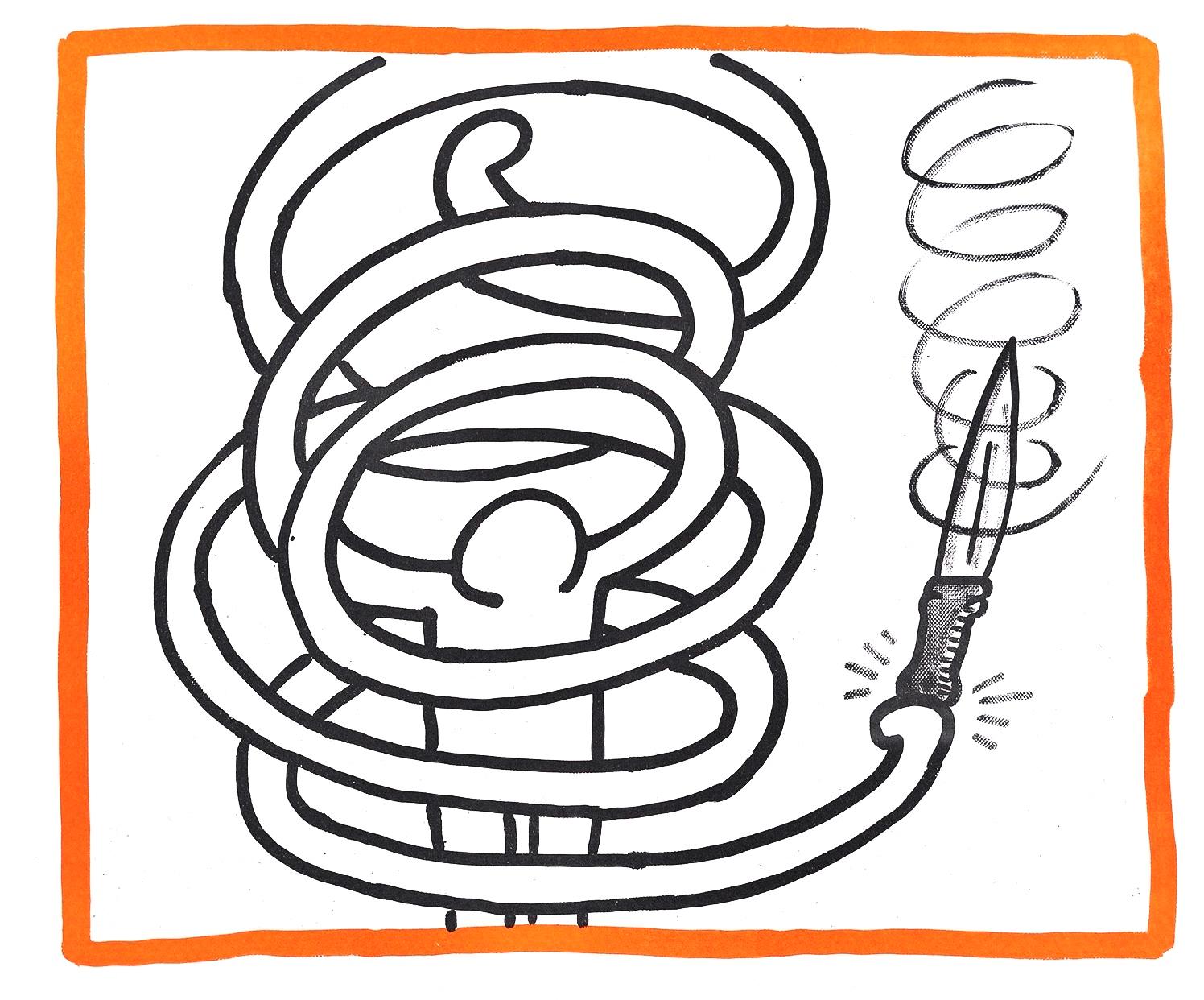 Figurative Print de Keith Haring - Composición, Contra viento y marea