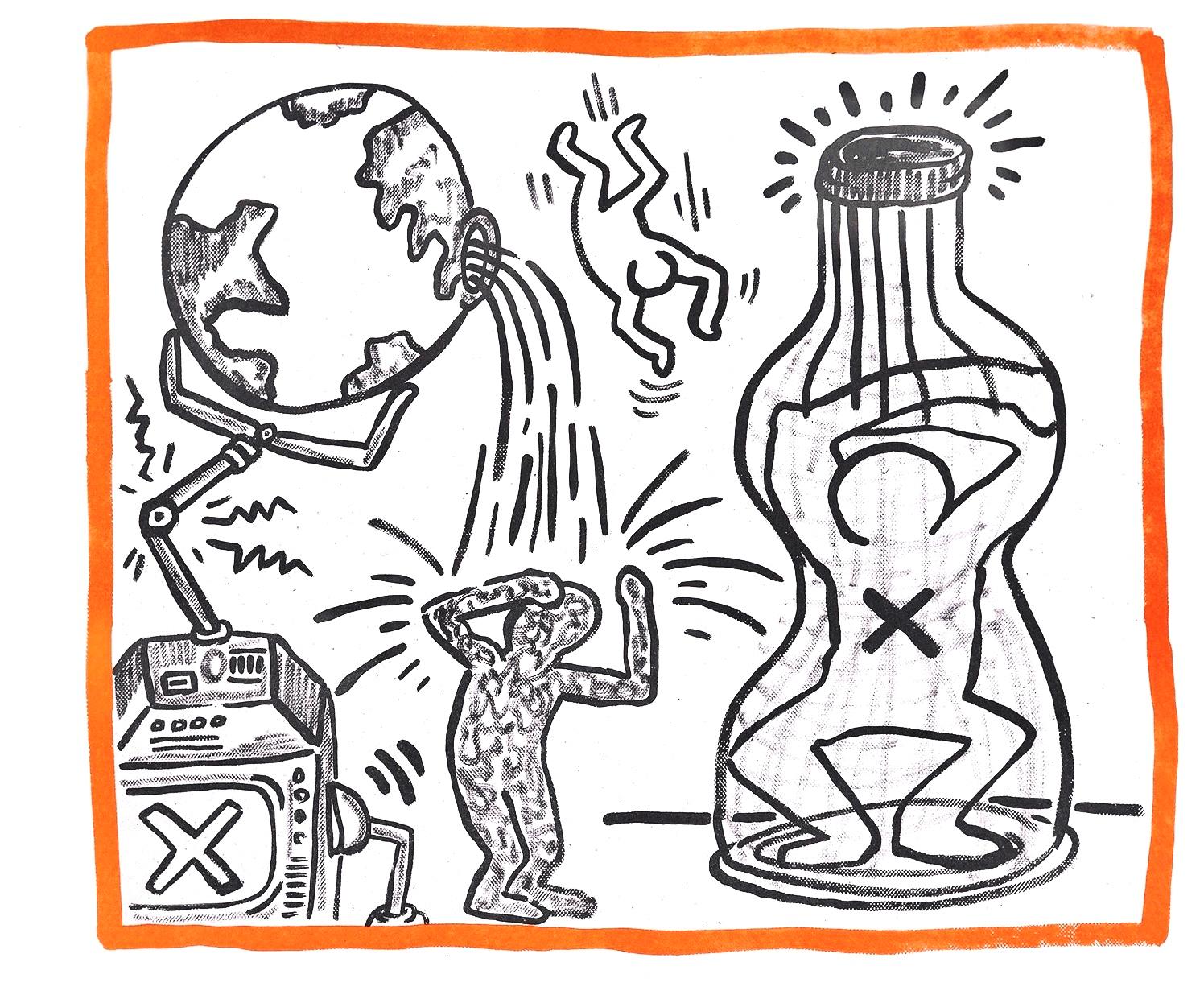 Landscape Print de Keith Haring - Composición, Contra viento y marea