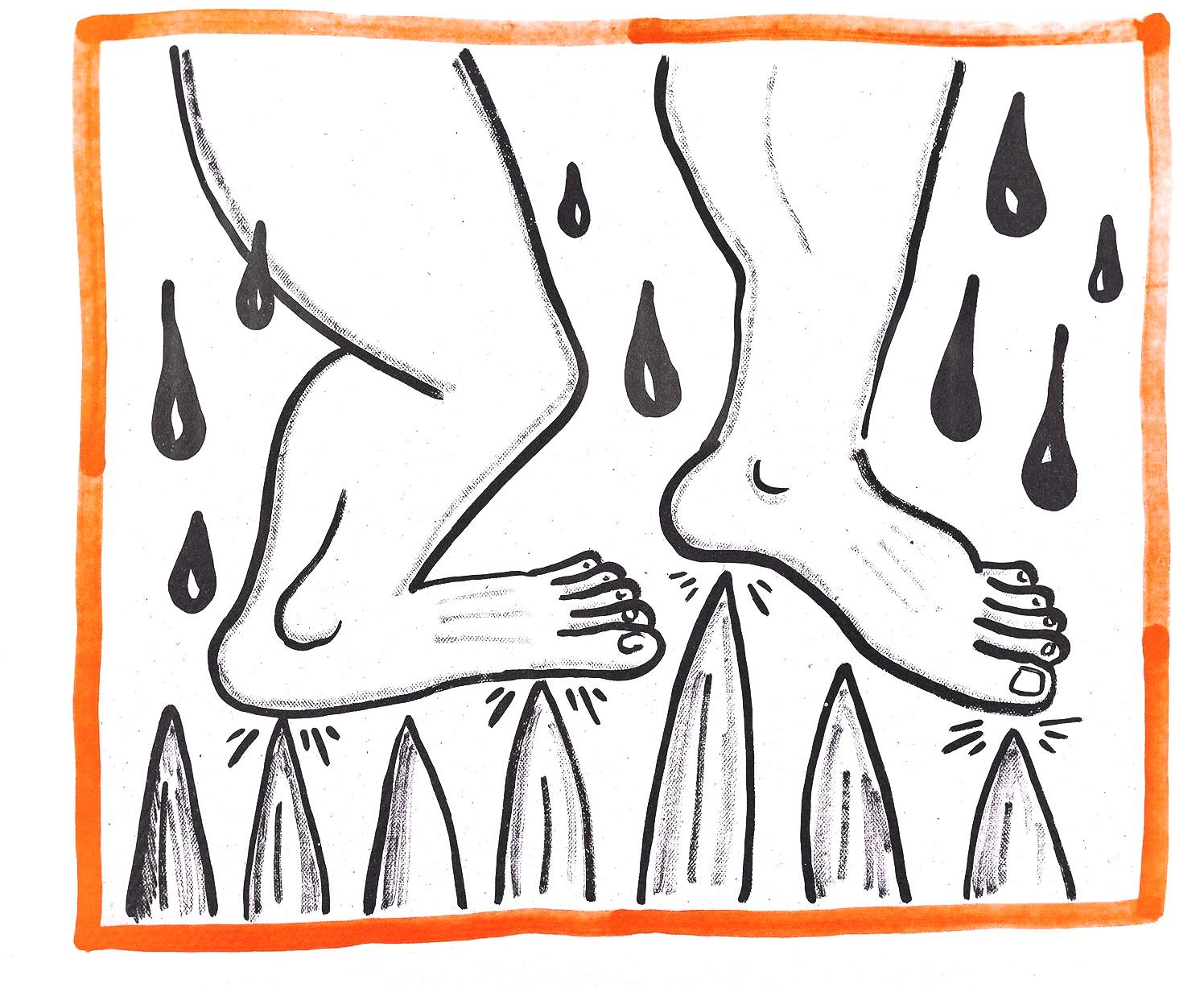 Landscape Print de Keith Haring - Composición, Contra viento y marea