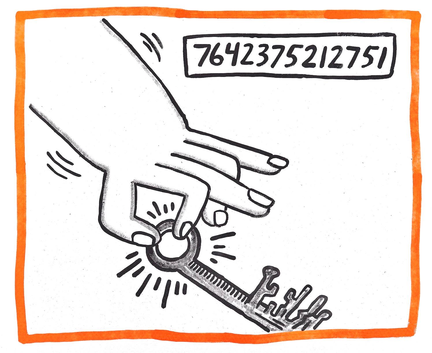 Figurative Print de Keith Haring - Composición, Contra viento y marea