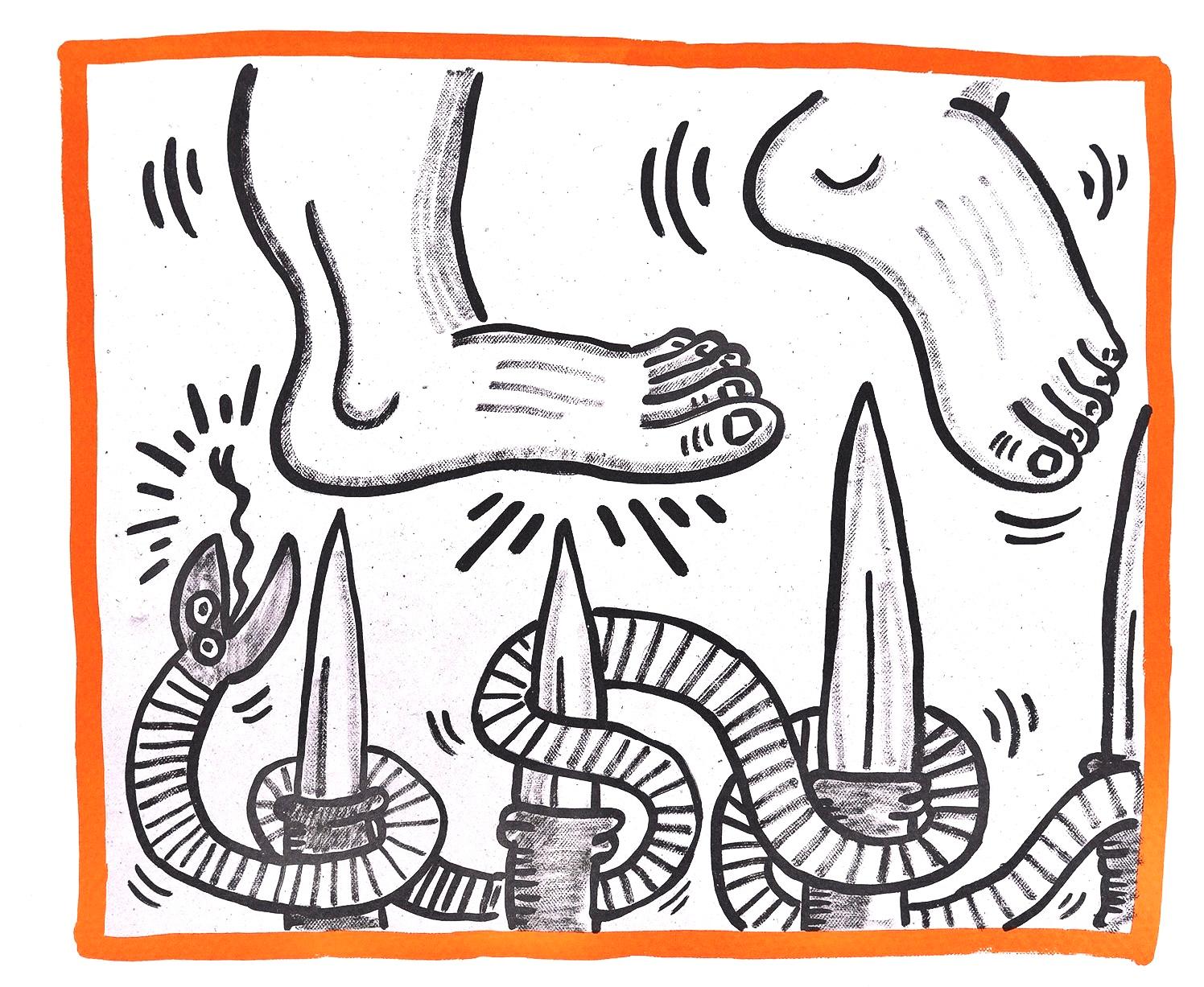 Landscape Print de Keith Haring - Composición, Contra viento y marea