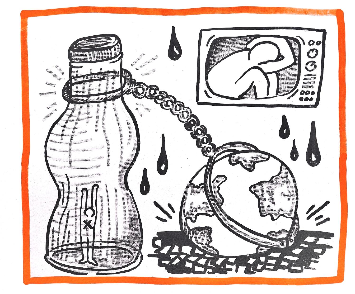 Figurative Print de Keith Haring - Composición, Contra viento y marea
