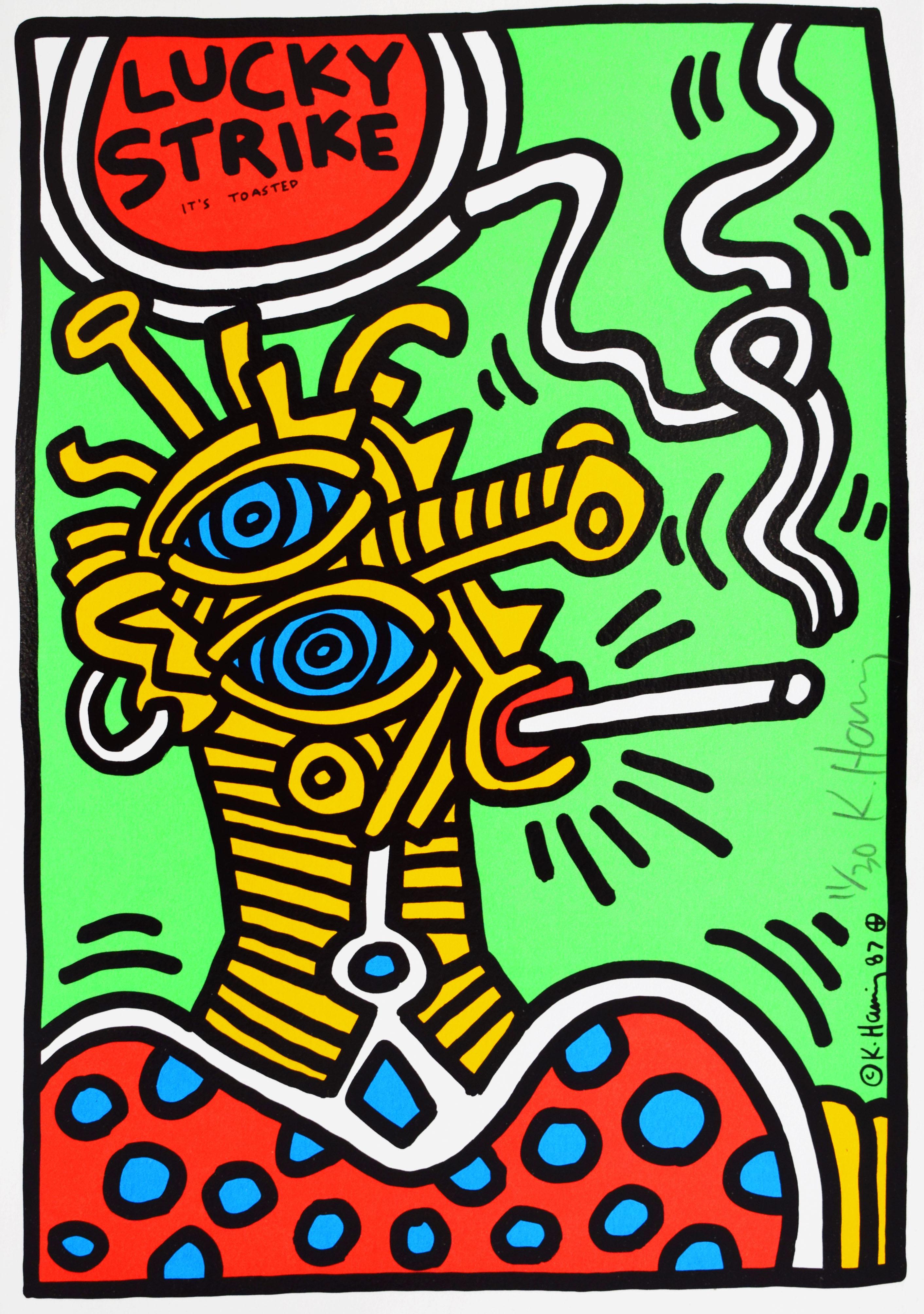Figurative Print Keith Haring - Composition I, extrait de : Lucky Strike - Pop Art American Smoking Edition 30