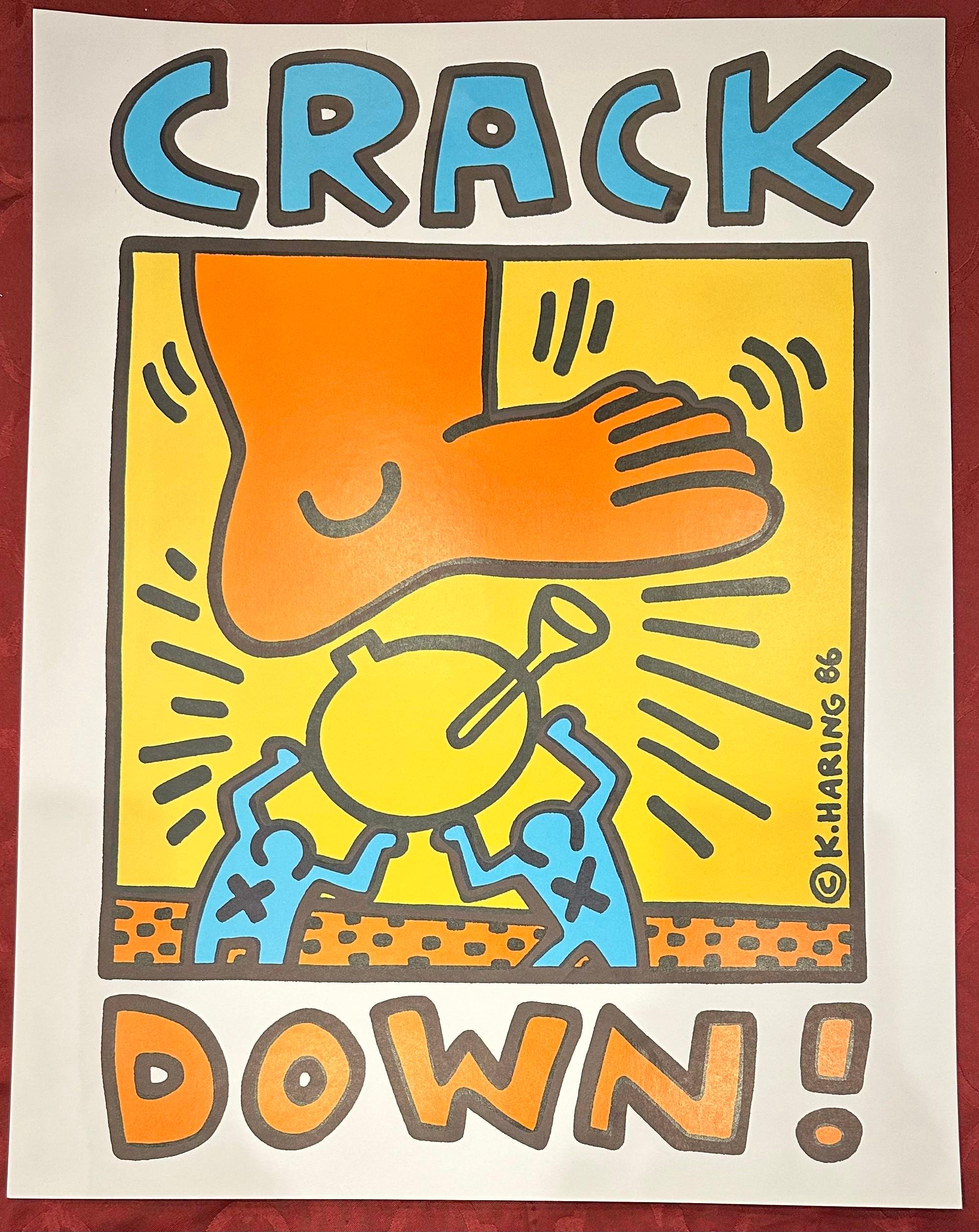 Keith Haring Figurative Print - Crack Down Benefit Poster (Ed. /2000)
