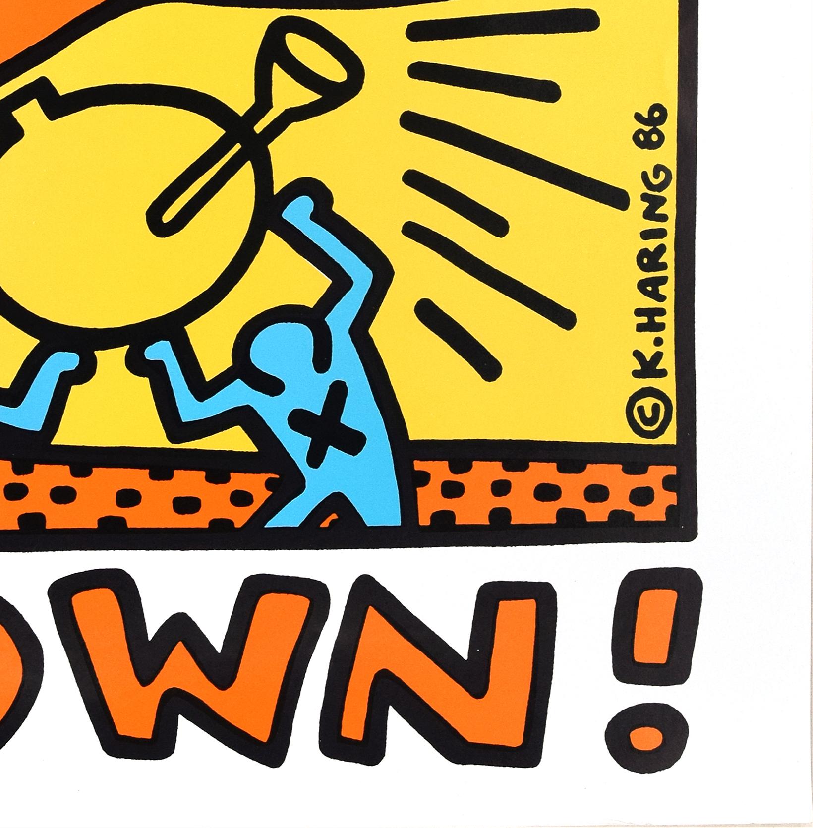Crack Down!, Serigraph, Contemporary - Print by Keith Haring