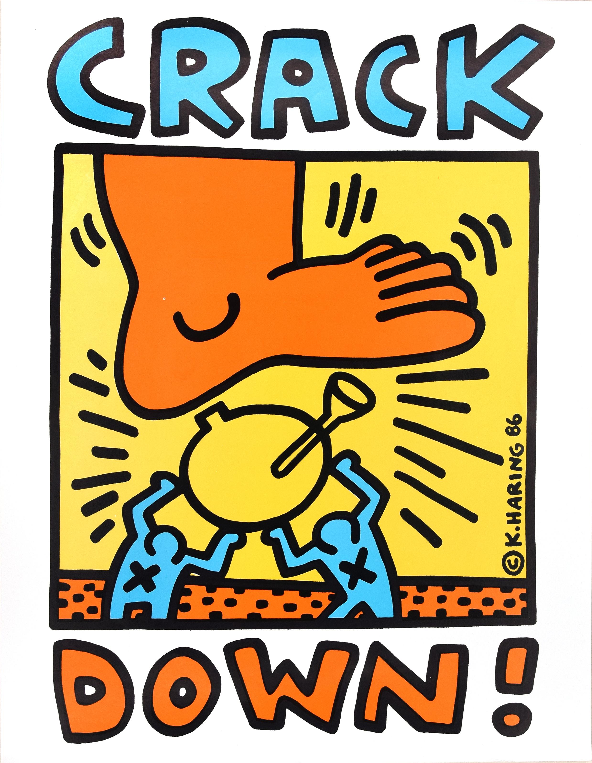Keith Haring Print - Crack Down!, Serigraph, Contemporary