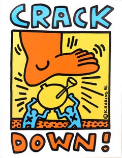 Retro Crack Down!, Serigraph, Contemporary