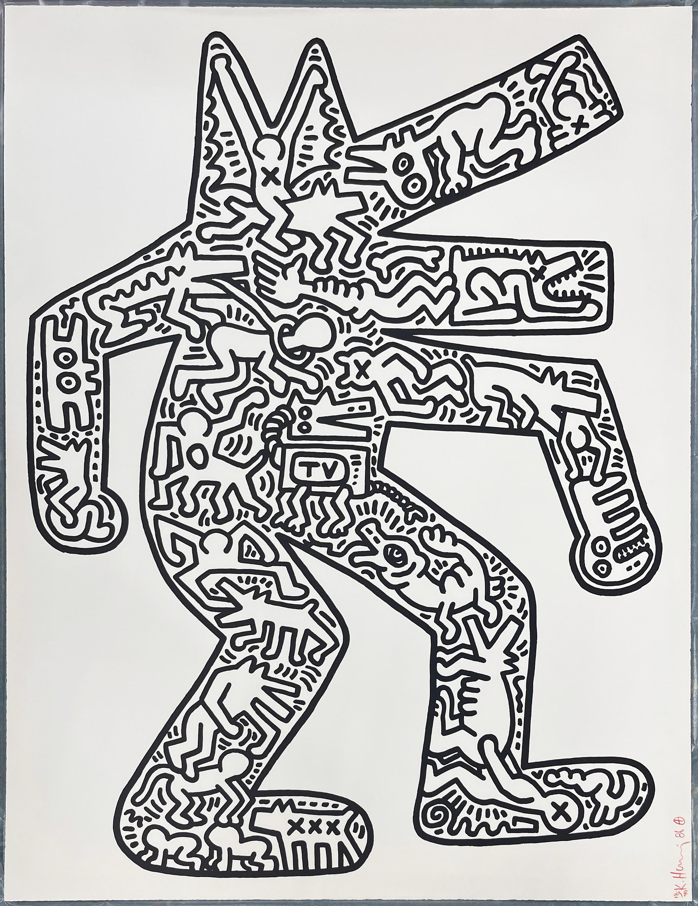 Keith Haring Portrait Print - DOG (L. 48-49)