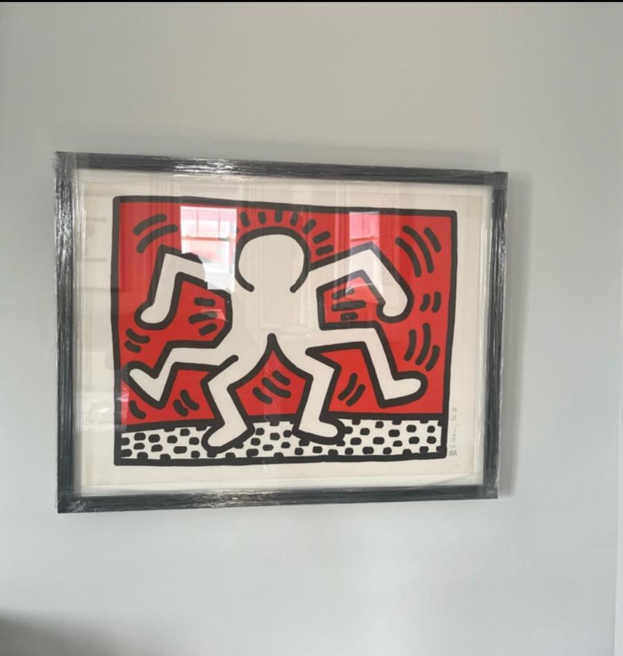 Doppelter Mann (Streetart), Print, von Keith Haring