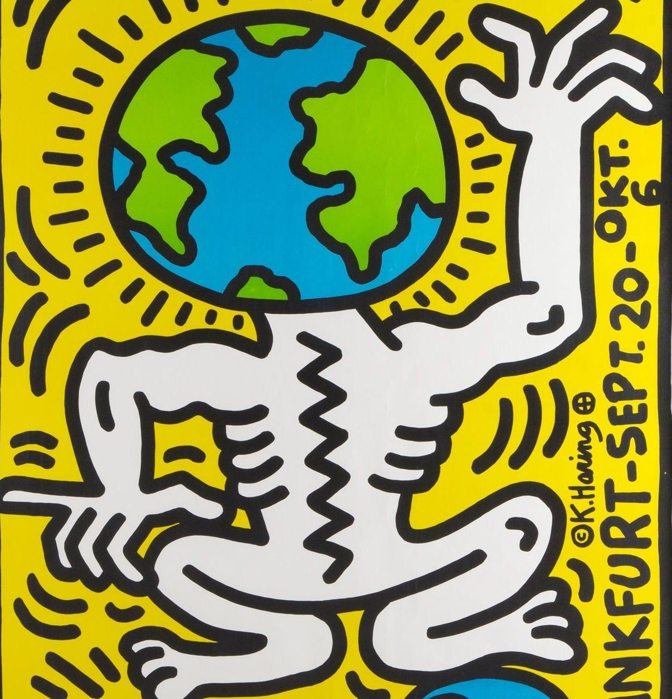 Earth Man (Theater Der Welt, 1985) - screen print - American Modern Print by (after) Keith Haring