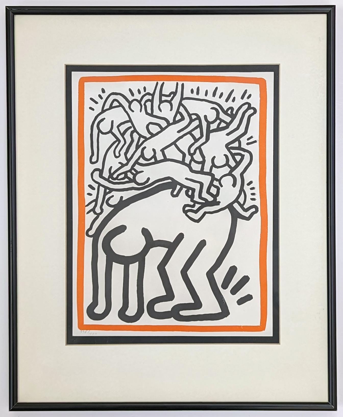 Portrait Print Keith Haring - FIGHT AIDS au monde entier
