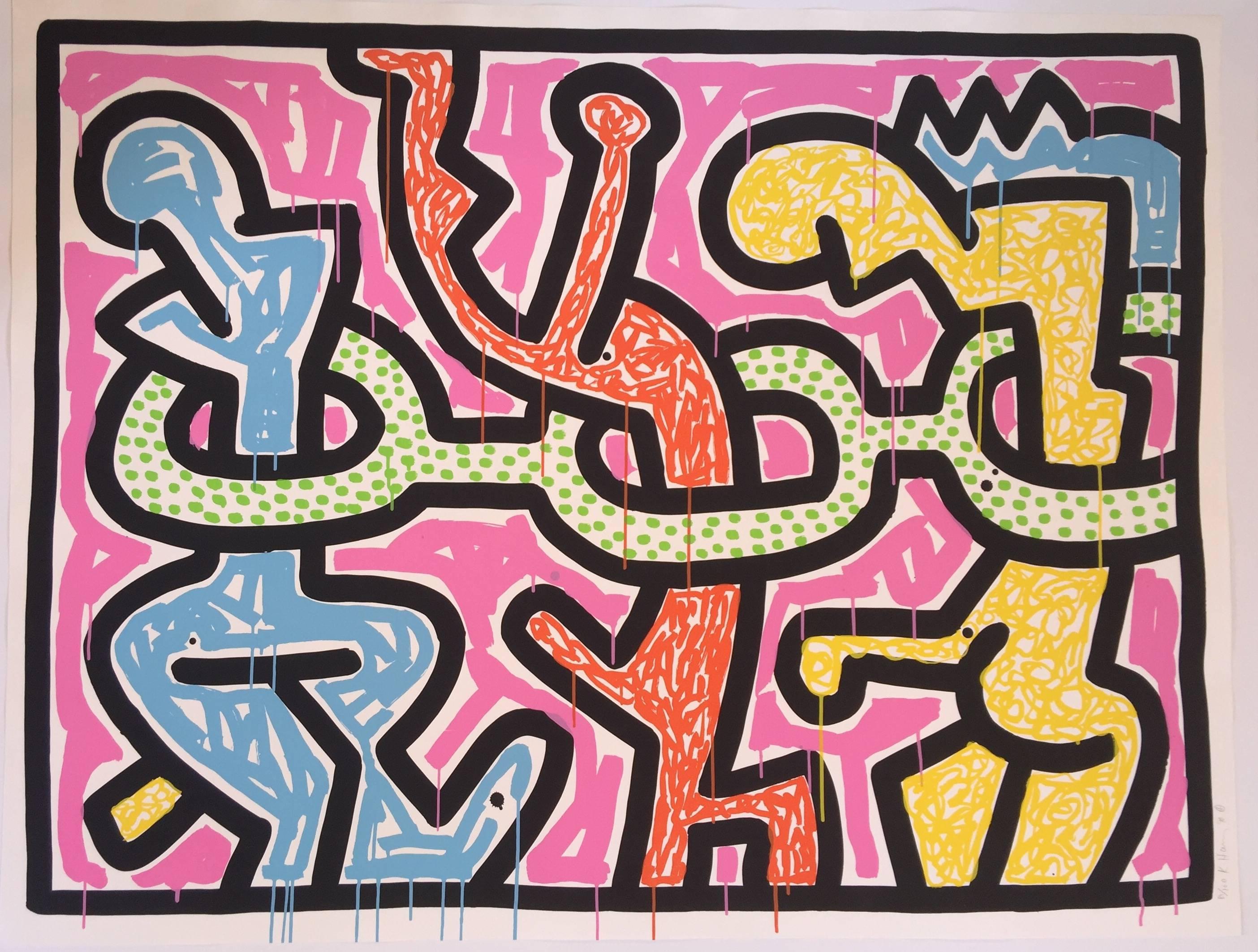 Flowers (2) - Print by Keith Haring