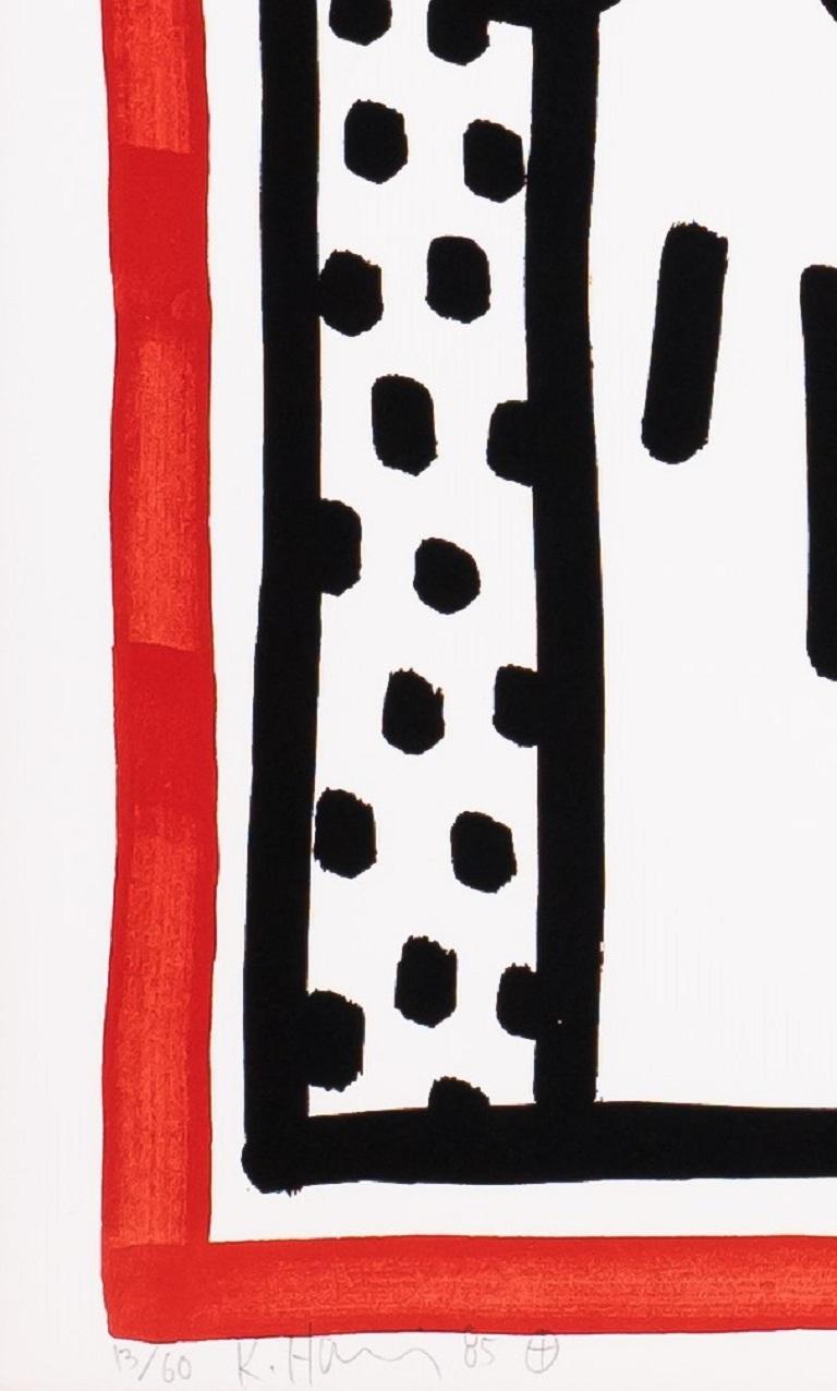 Freies Südafrika, 1985 (#2) (Schwarz), Abstract Print, von Keith Haring