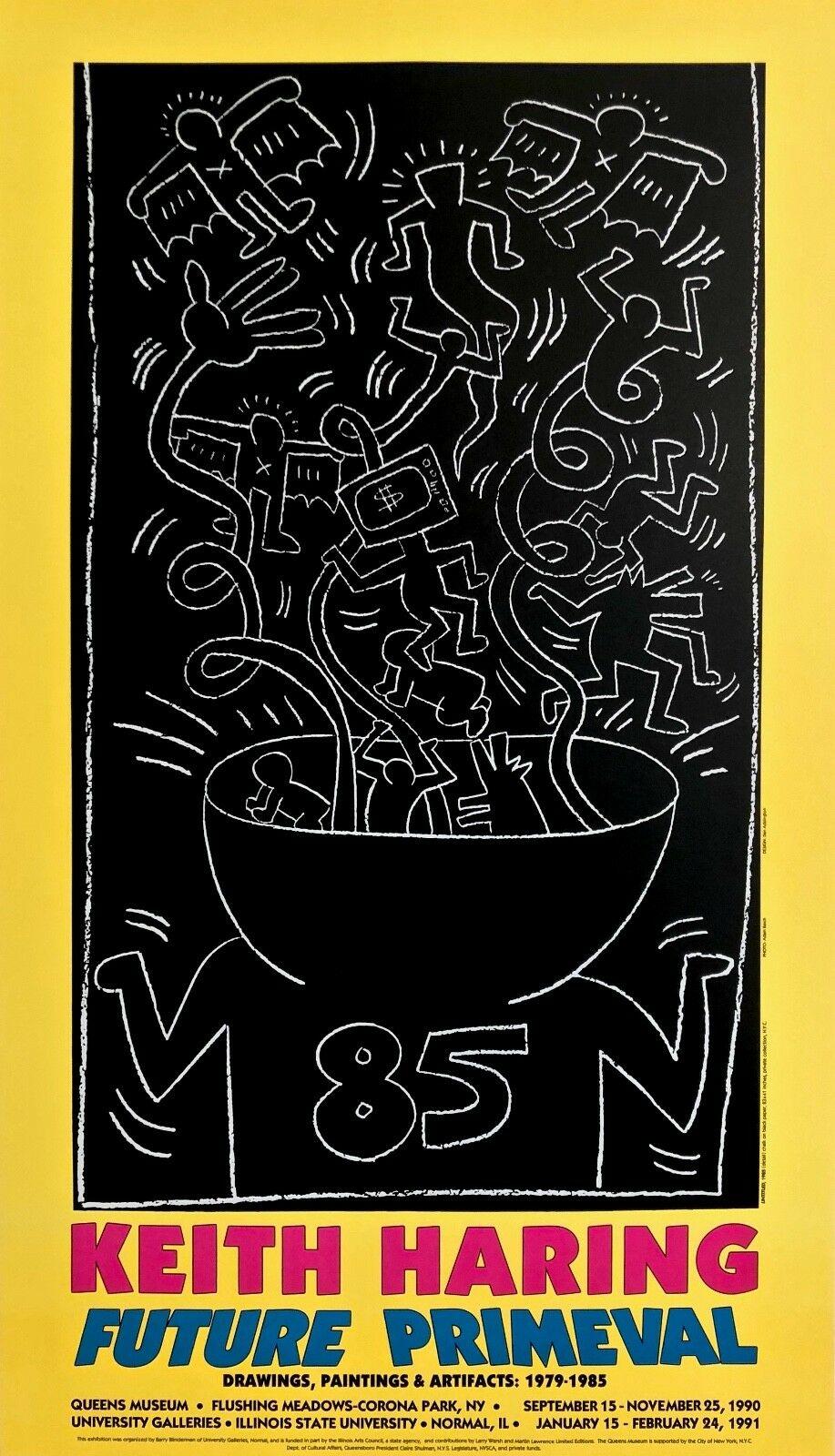 (after) Keith Haring Figurative Print - Future Primeval, 1990 Queens Museum Exhibition Poster