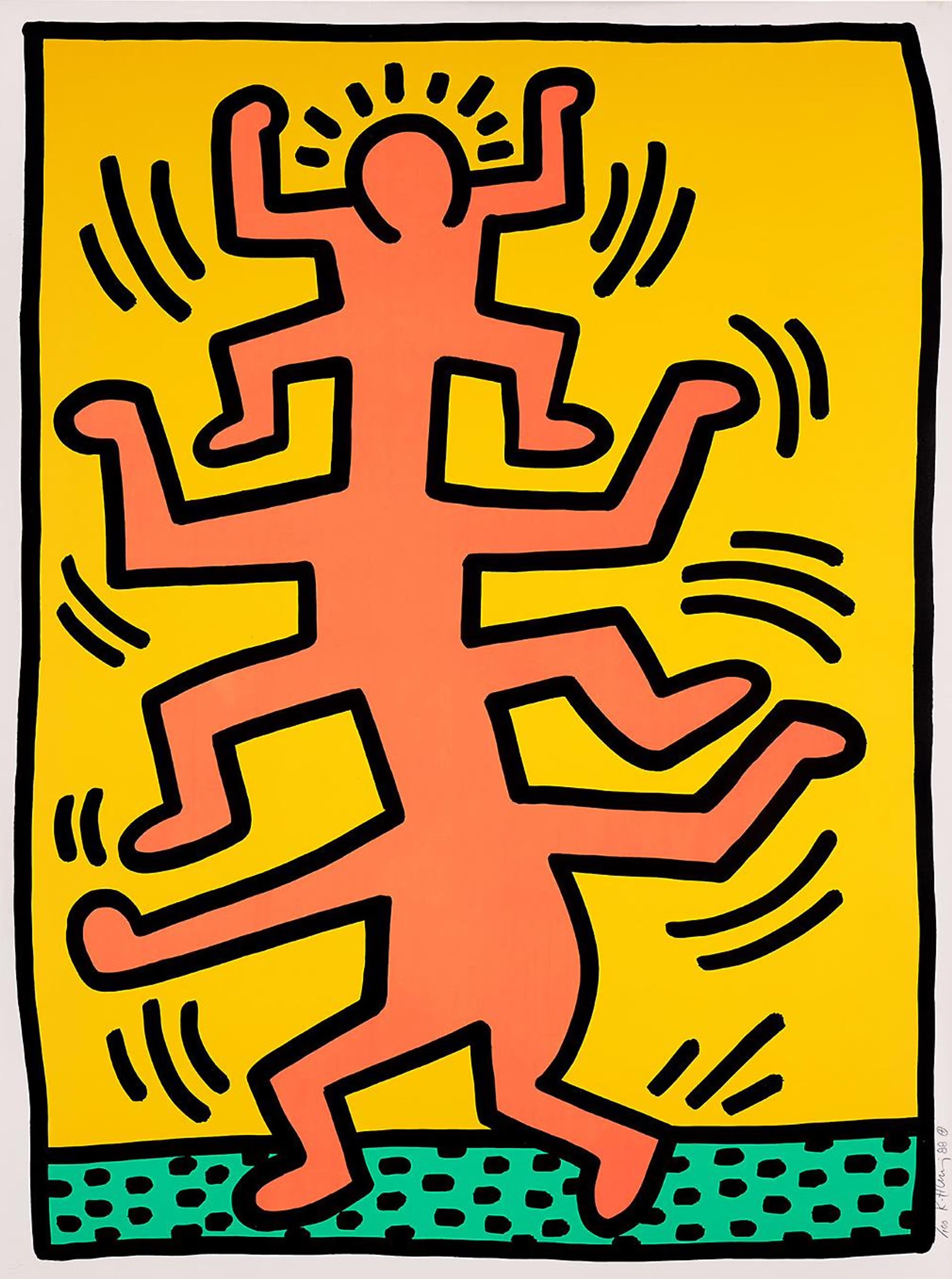 Growing 1 Screen Print by Keith Haring, 1980s, New Wave Style, Signed