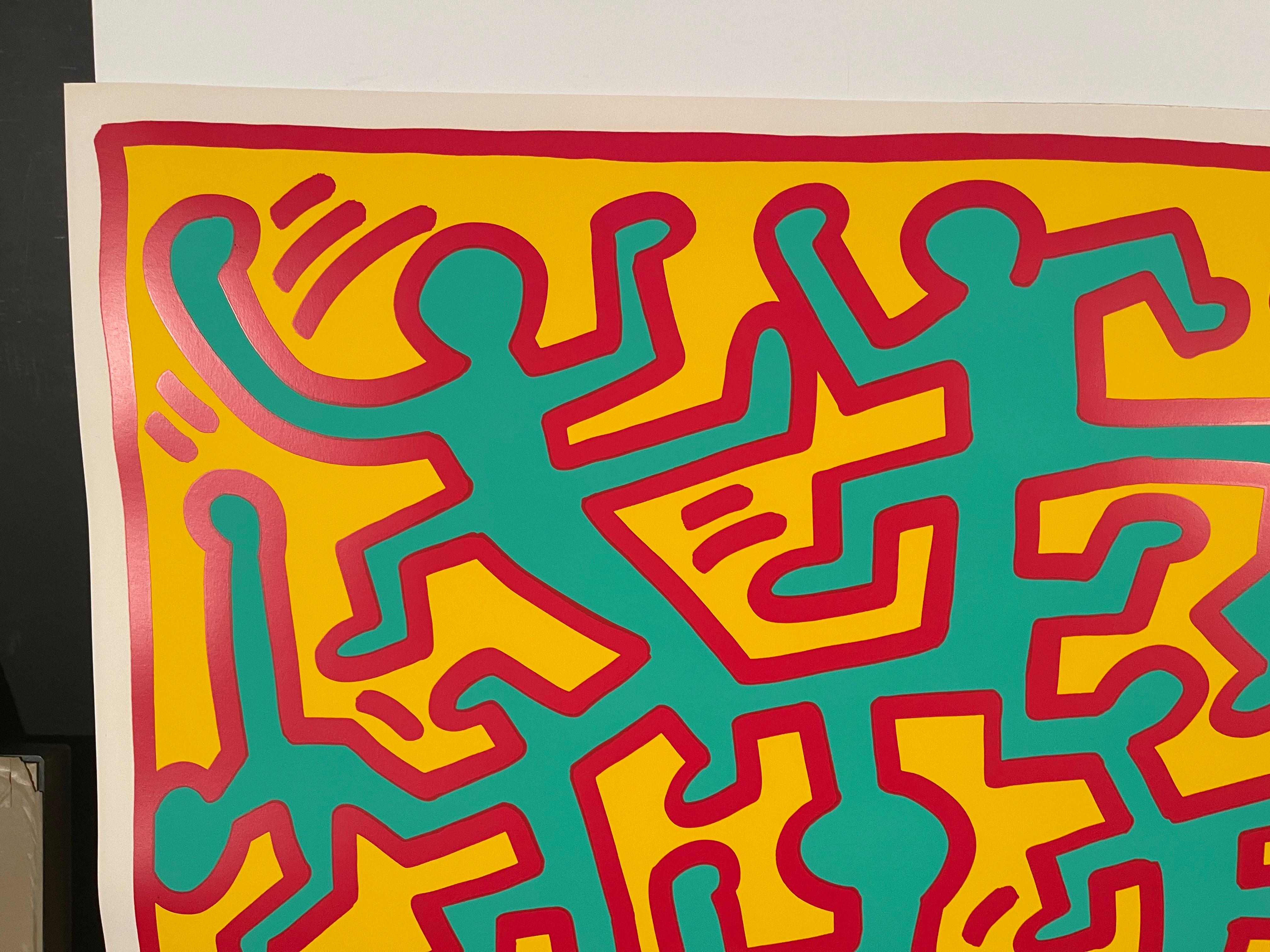 Growing 2, 1988 - Orange Portrait Print by Keith Haring