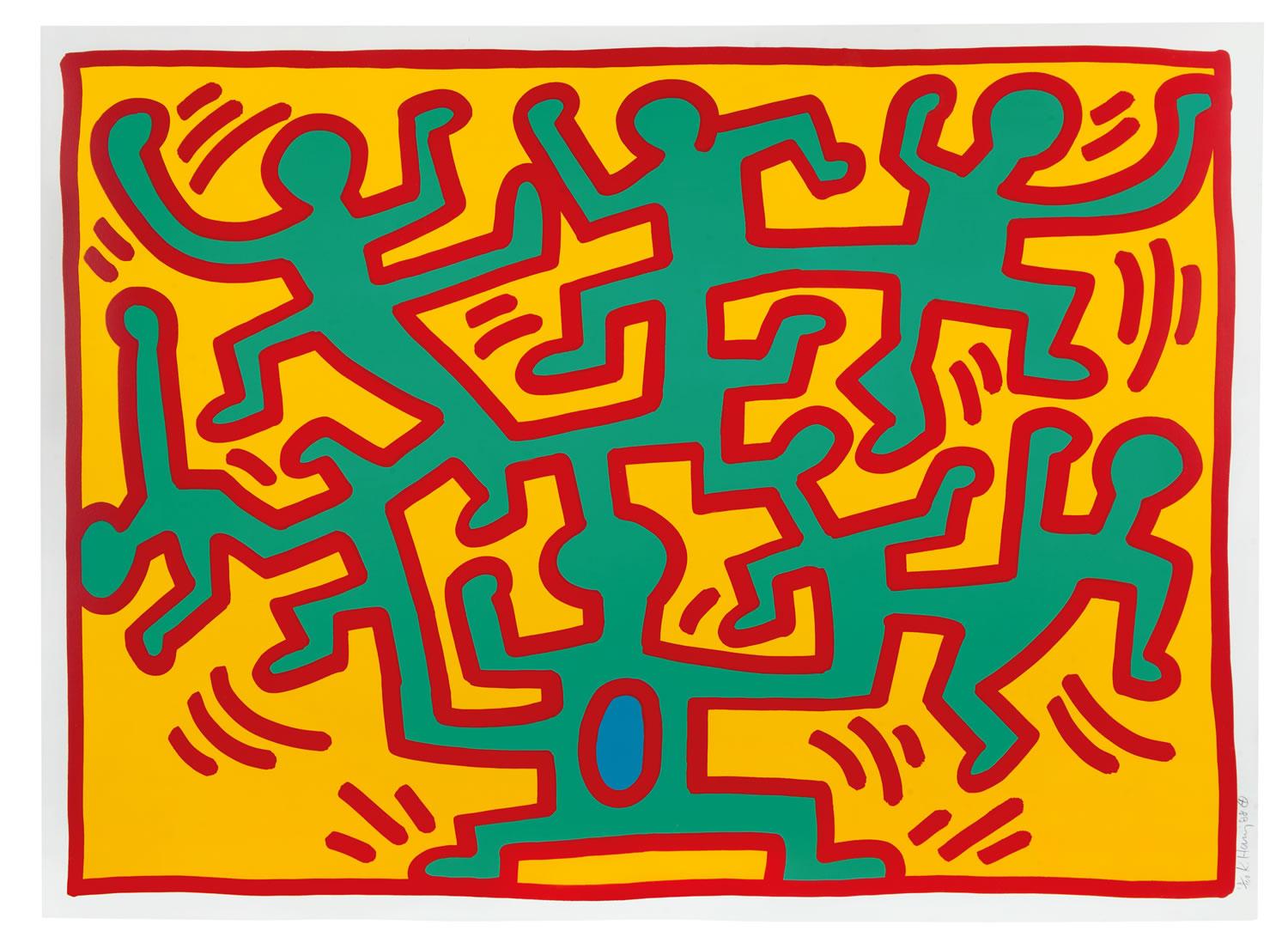 Keith Haring Portrait Print - Growing 2, 1988