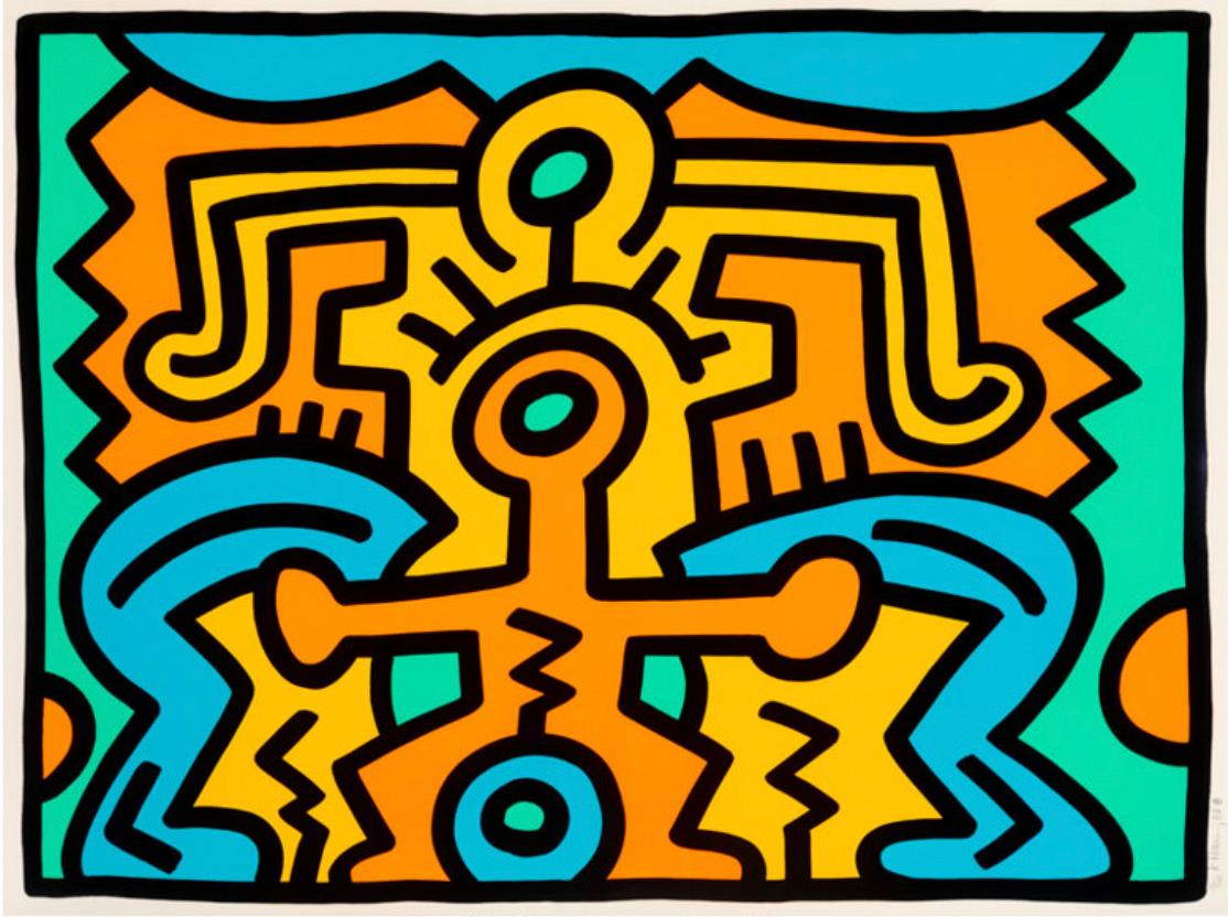 Creciendo (Lámina 5), de la Cartera Creciendo - Print Arte pop de Keith Haring