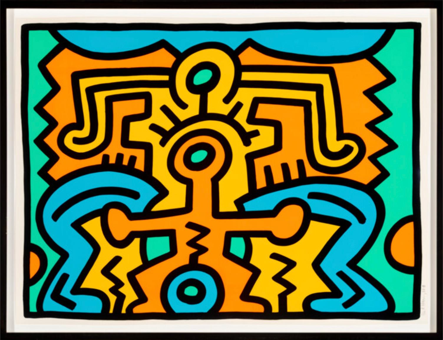 Keith Haring Figurative Print - Growing (Plate 5), from the Growing Portfolio