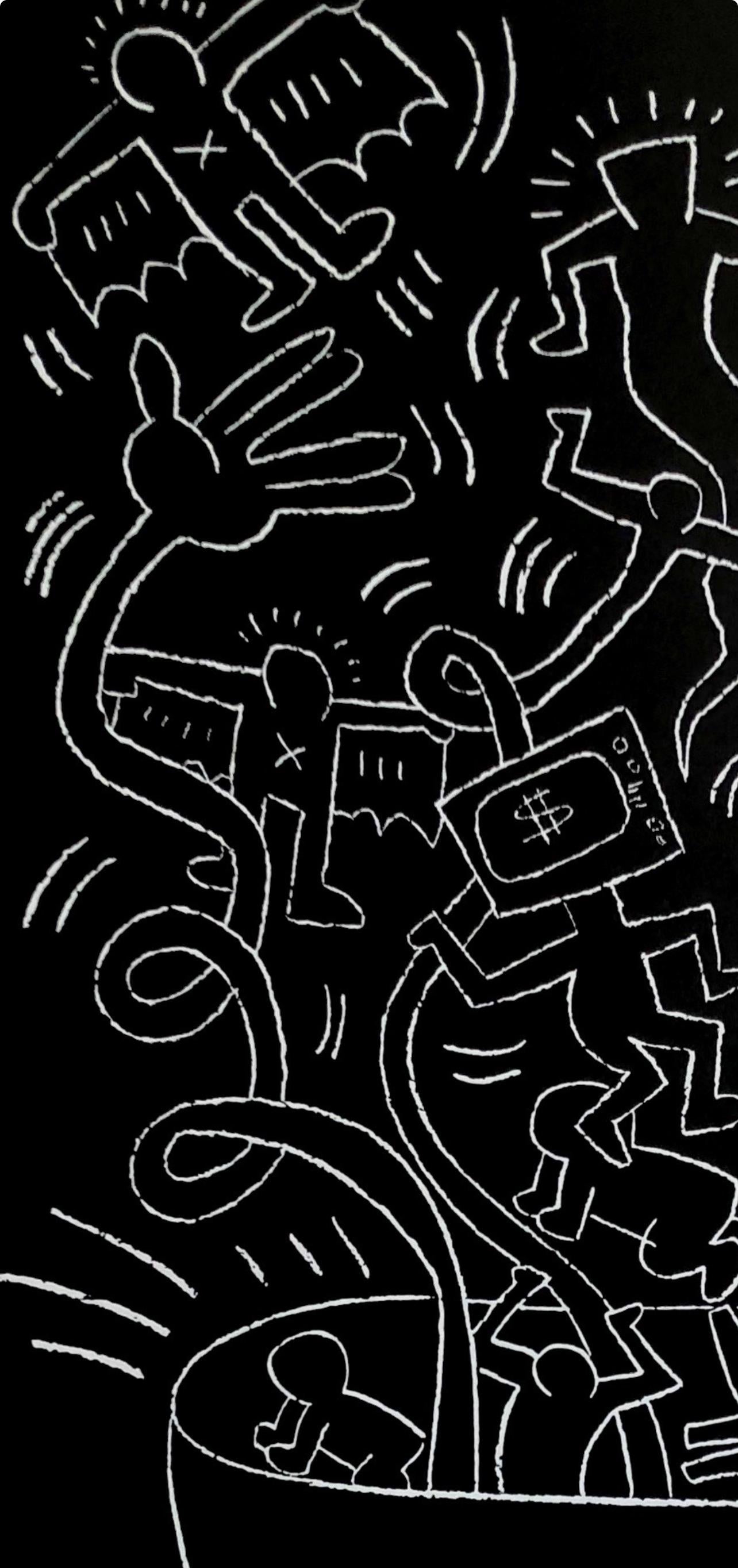 Haring, Future Primeval, 1990 (après) - Jaune Landscape Print par Keith Haring