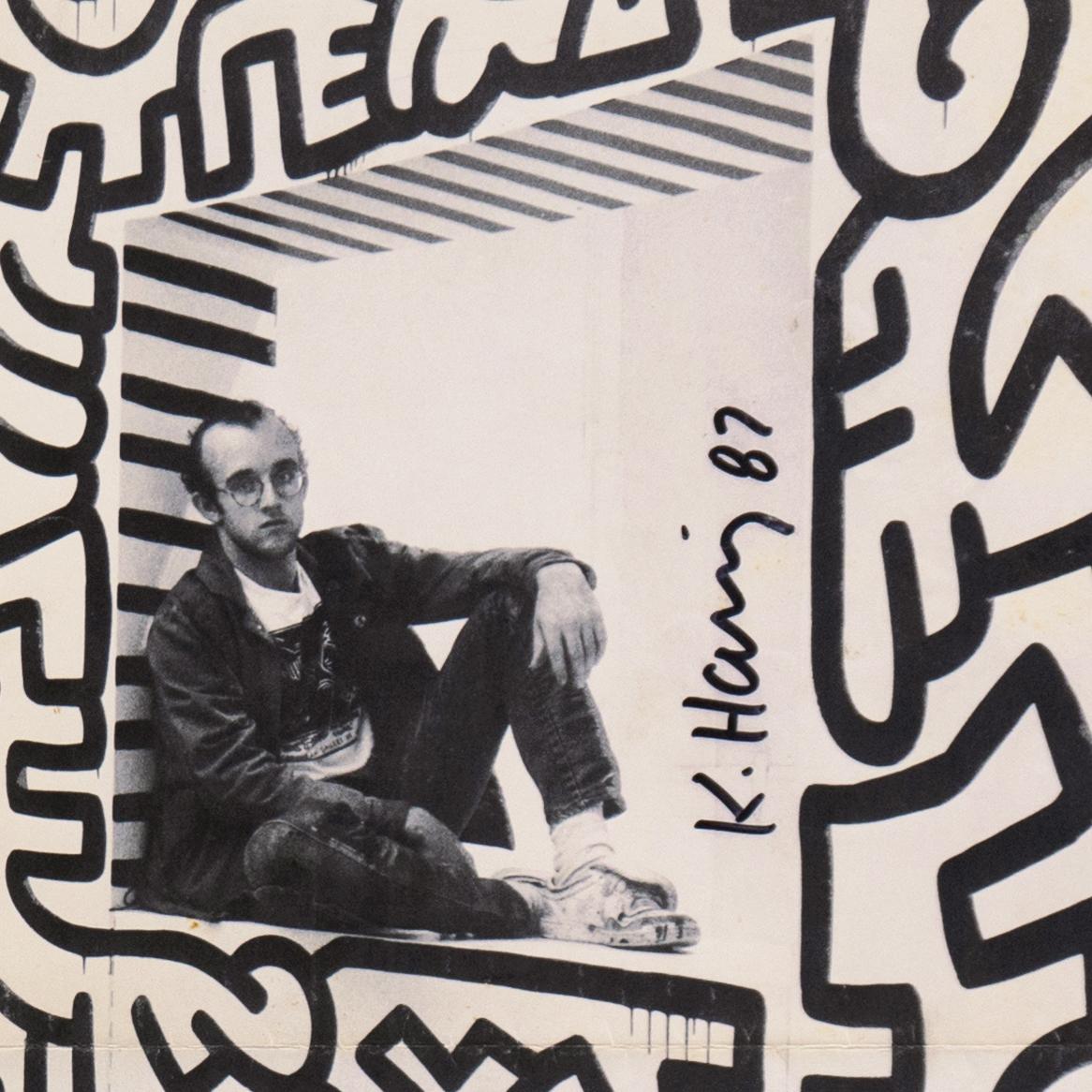 'Haring in the Pop Shop, Manhattan', Hand Signed, New York School of Visual Arts - Print by Keith Haring