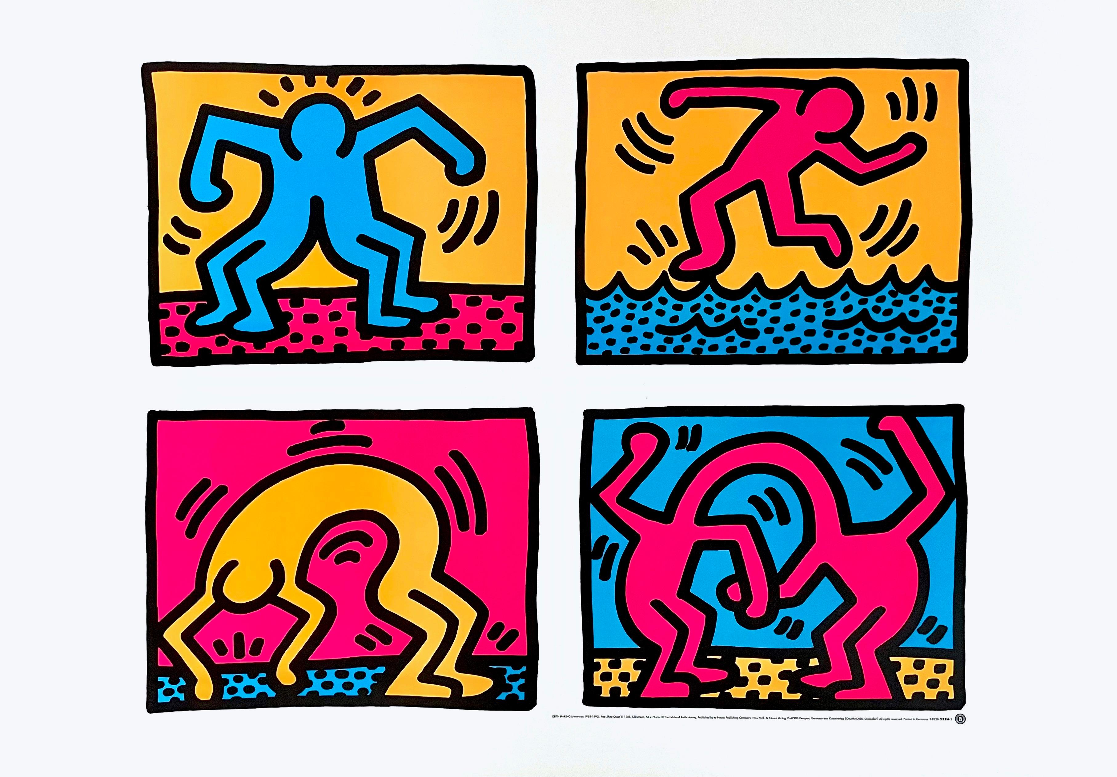 Keith Haring Figurative Print - Haring, Pop Shop Quad II