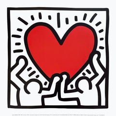 Haring, ohne Titel (1988) Zwei Figuren mit Herz