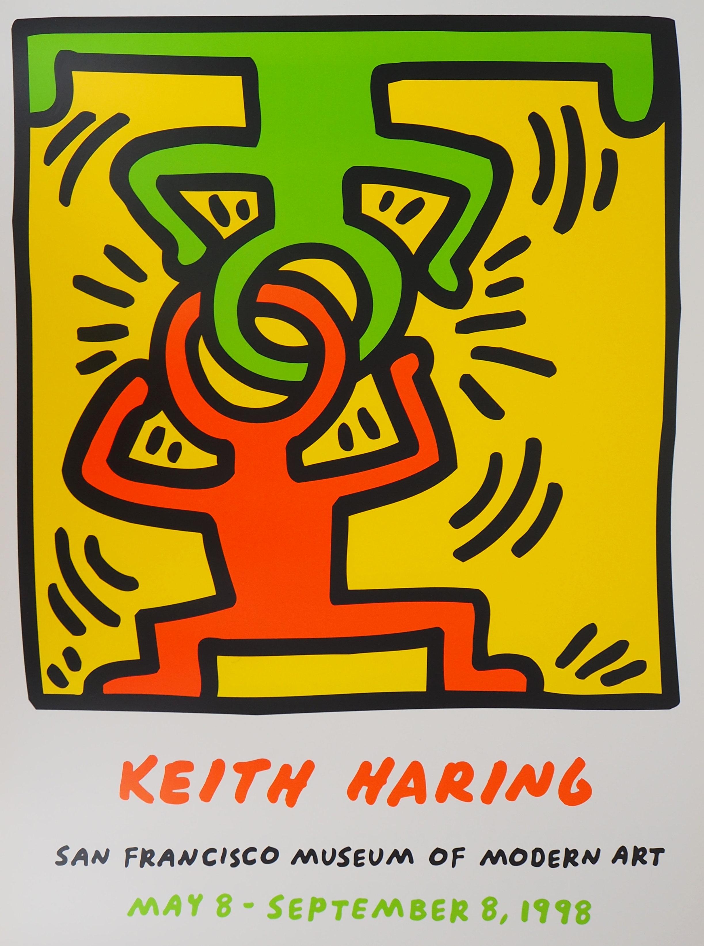 Headstand (San Francisco Museum of Modern Art) - Exhibition Poster - Print by Keith Haring
