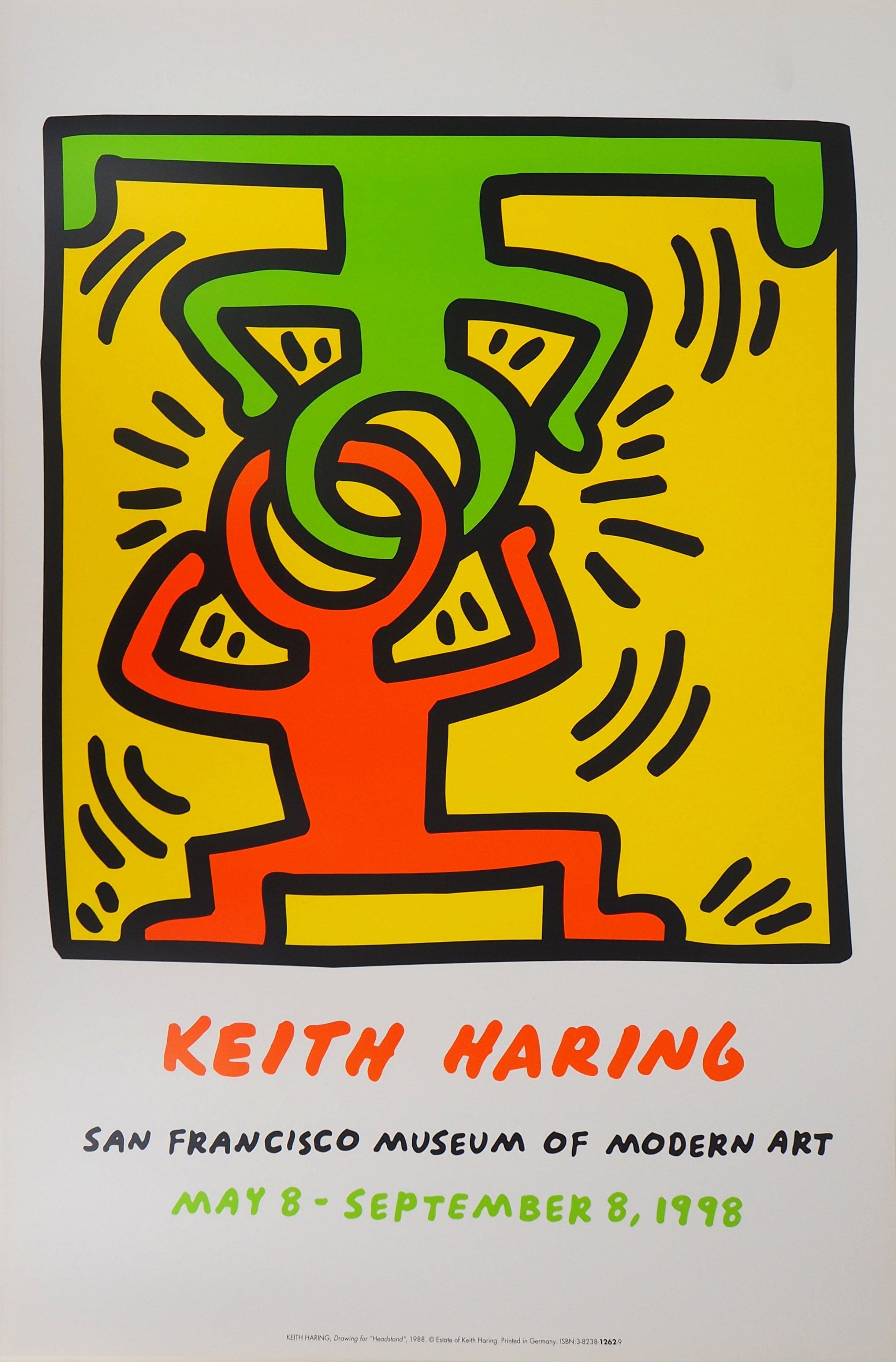 Keith Haring Figurative Print - Headstand (San Francisco Museum of Modern Art) - Exhibition Poster