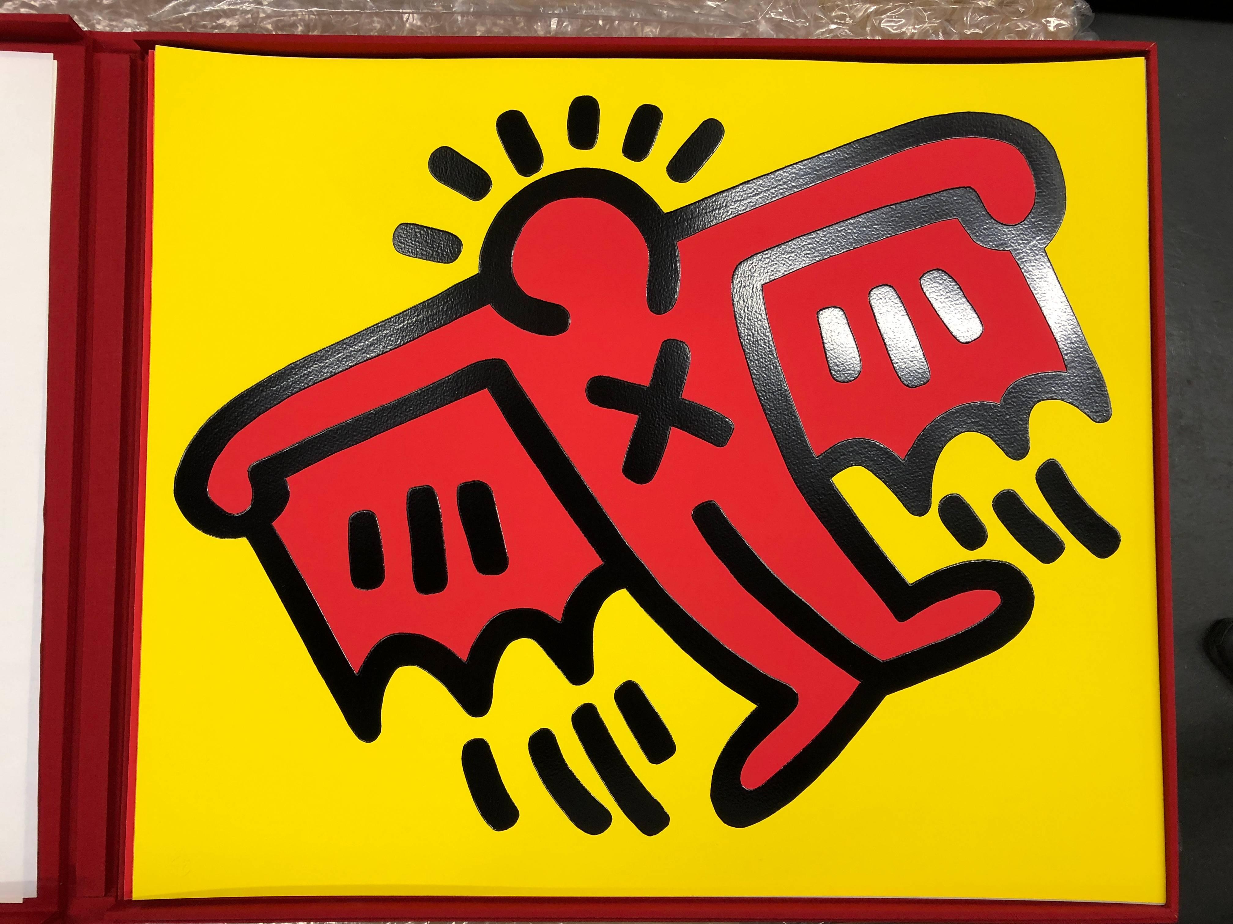 Icons Complete Portfolio (5 pieces) - Red Figurative Print by Keith Haring