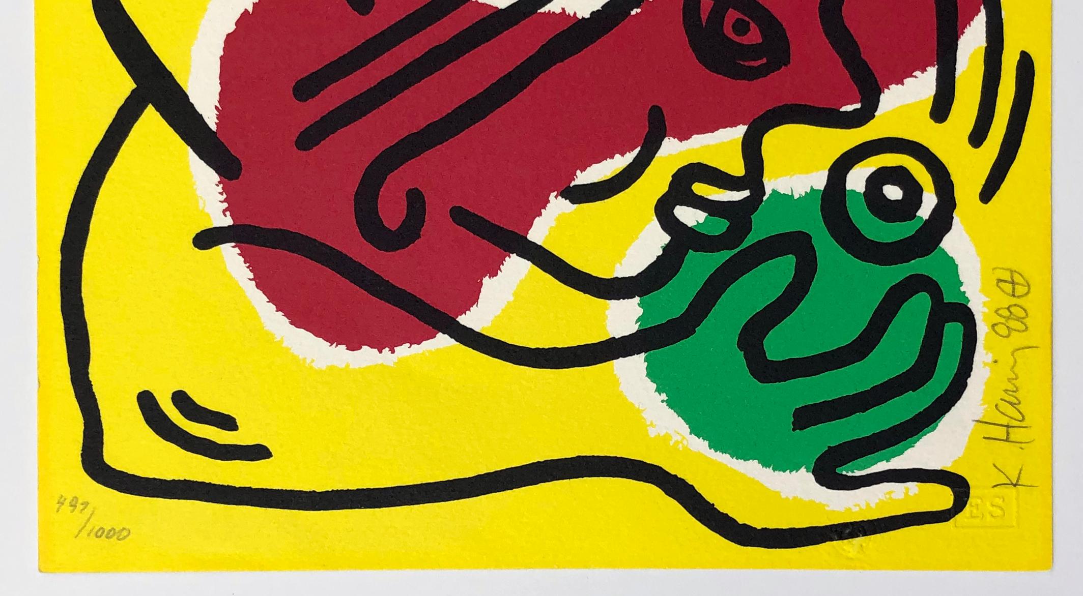 Giornata Internazionale del Volontariato (firmata a mano) - Print di Keith Haring