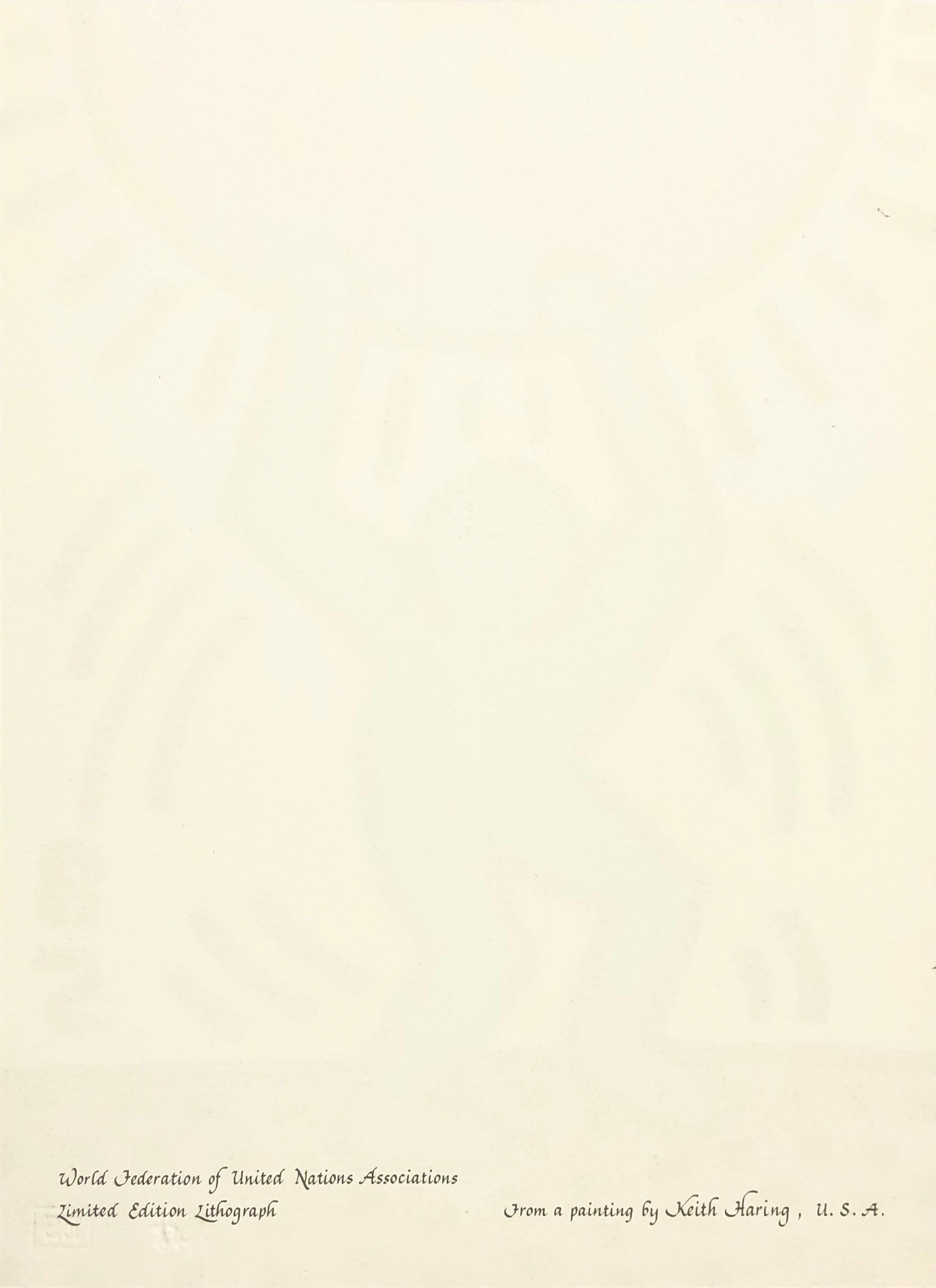Année internationale de la jeunesse (lithographie encadrée et signée) - Pop Art Print par Keith Haring