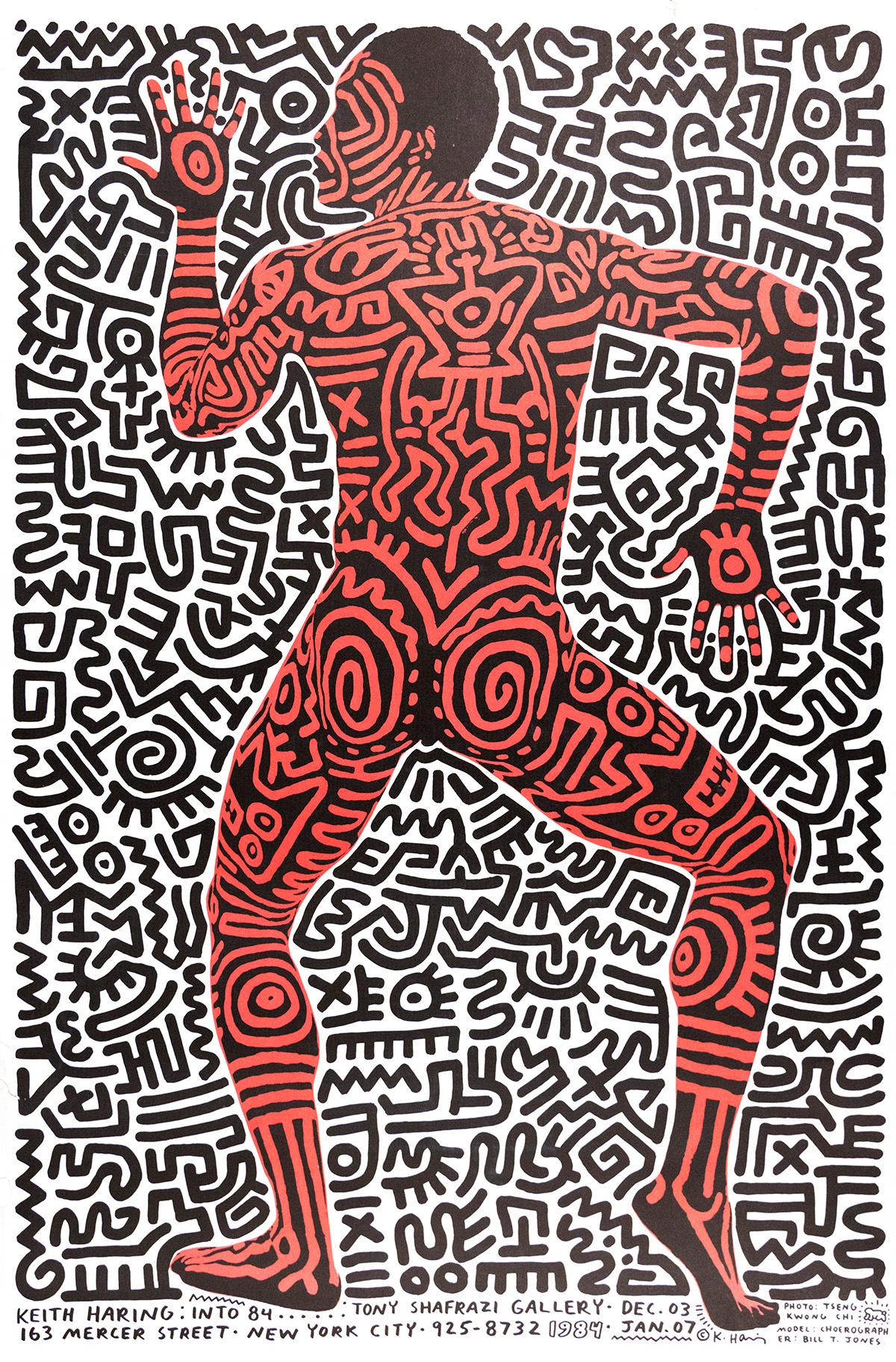 Into 84 Exhibition Poster [Tony Shafrazi Gallery] - Print by Keith Haring
