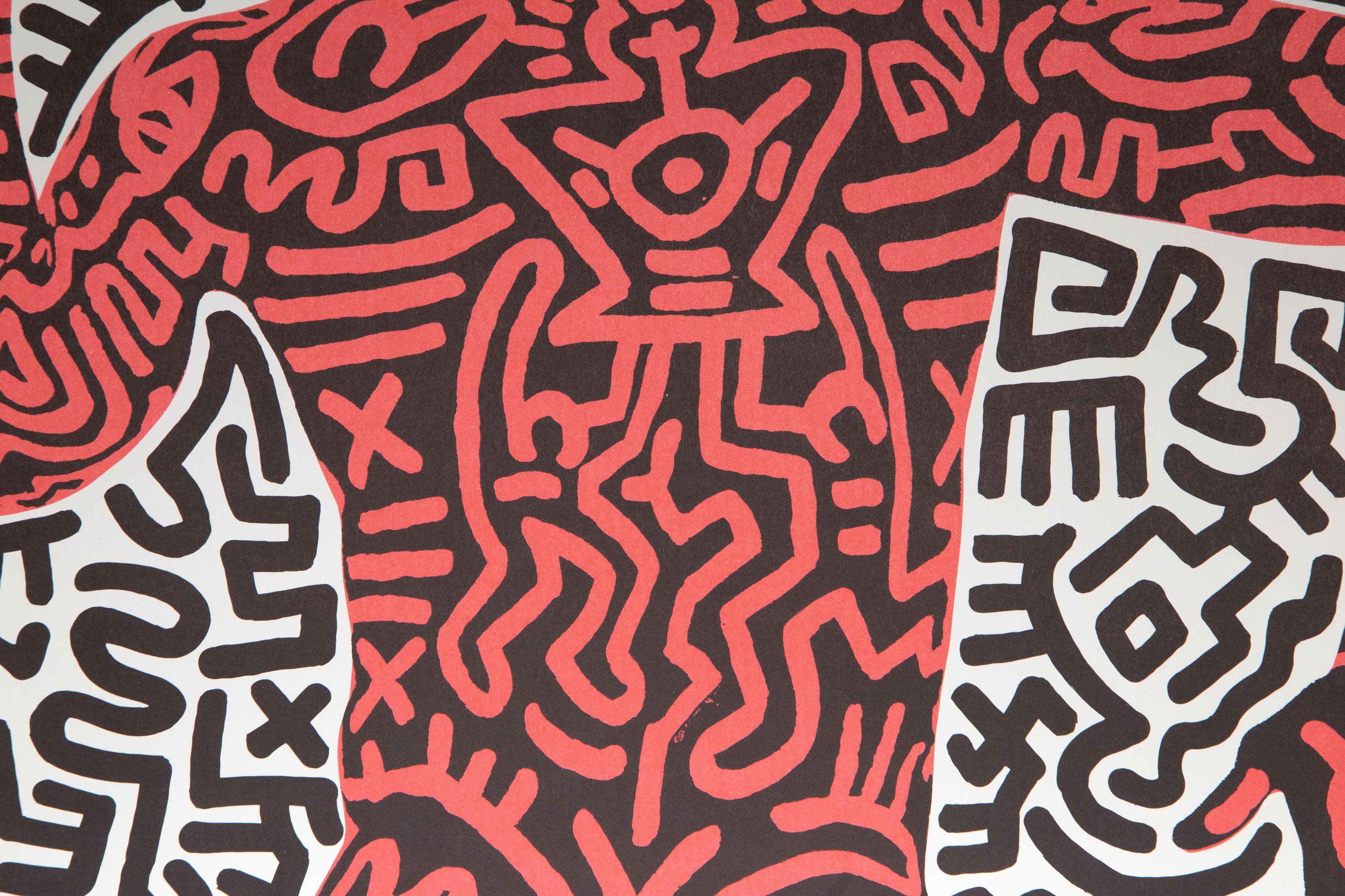 Into 84: Tony Shafrazi Gallery, signiertes Ausstellungsplakat von Keith Haring im Angebot 1