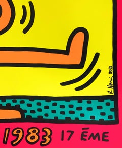 Jazz : Swing Guy (Pink) - Original Vintage Screenprint Poster, Montreux, 1983