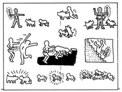 Keith Haring 1981 illustration art (Keith Haring Public Illumination  1981)