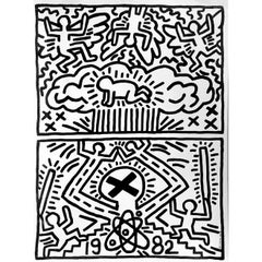 Retro Keith Haring 1982 poster for Nuclear Disarmament (Keith Haring prints) 