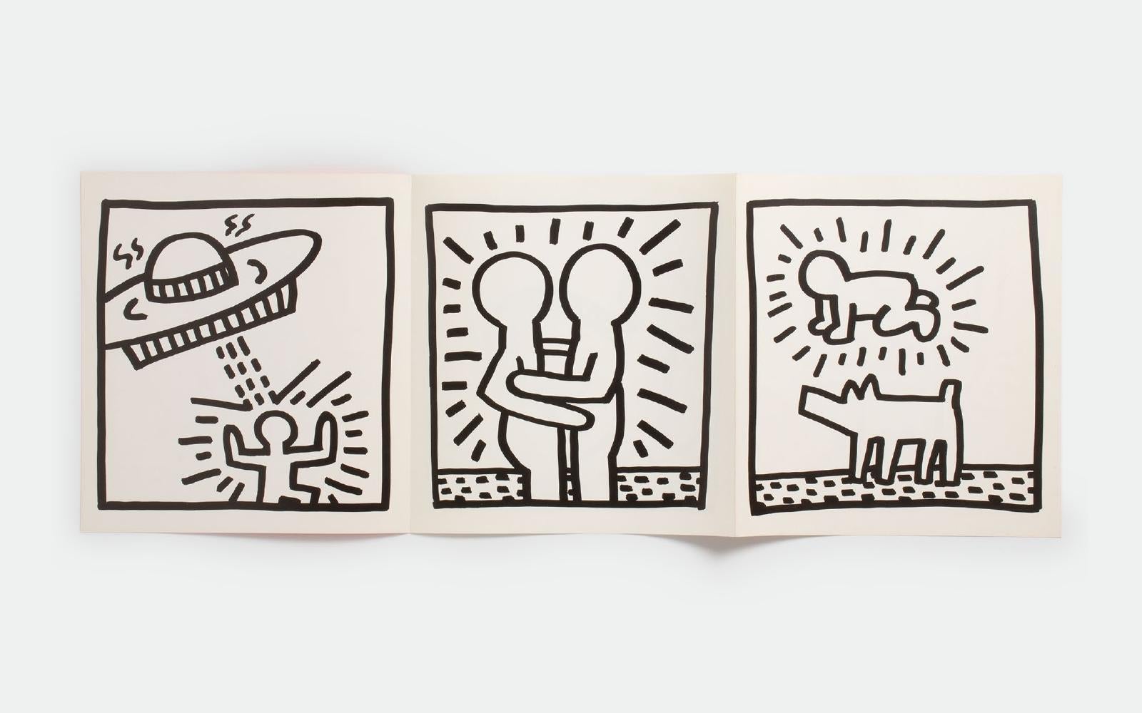 Poster-Ankündigung von Keith Haring 1984 (Keith Haring bei Paul Maenz 1984) im Angebot 1