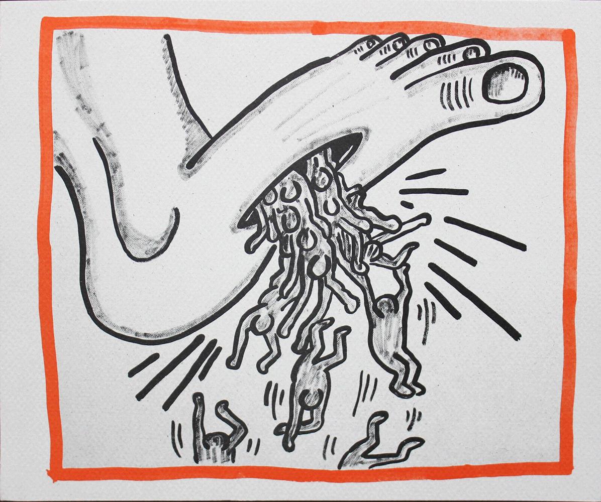 Artista: Keith Haring
Título: Sin título
Año: 1990
Dimensiones: 8,75 pulg. por 10,25 pulg.
Enmarcado: 18,75 pulg. x 20,25 pulg.
Edición: De la rara edición limitada de 500
Editorial: Editorial Bebert
Suite: Contra todo pronóstico 20 Sorteos
Soporte: