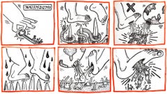 Keith Haring Against All Odds 1990 set of 6 lithographic plates