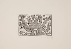 Keith Haring ( American, 1958 - 1990 ) "Untitled ( 1982 )" 8 / 75 Lithograph