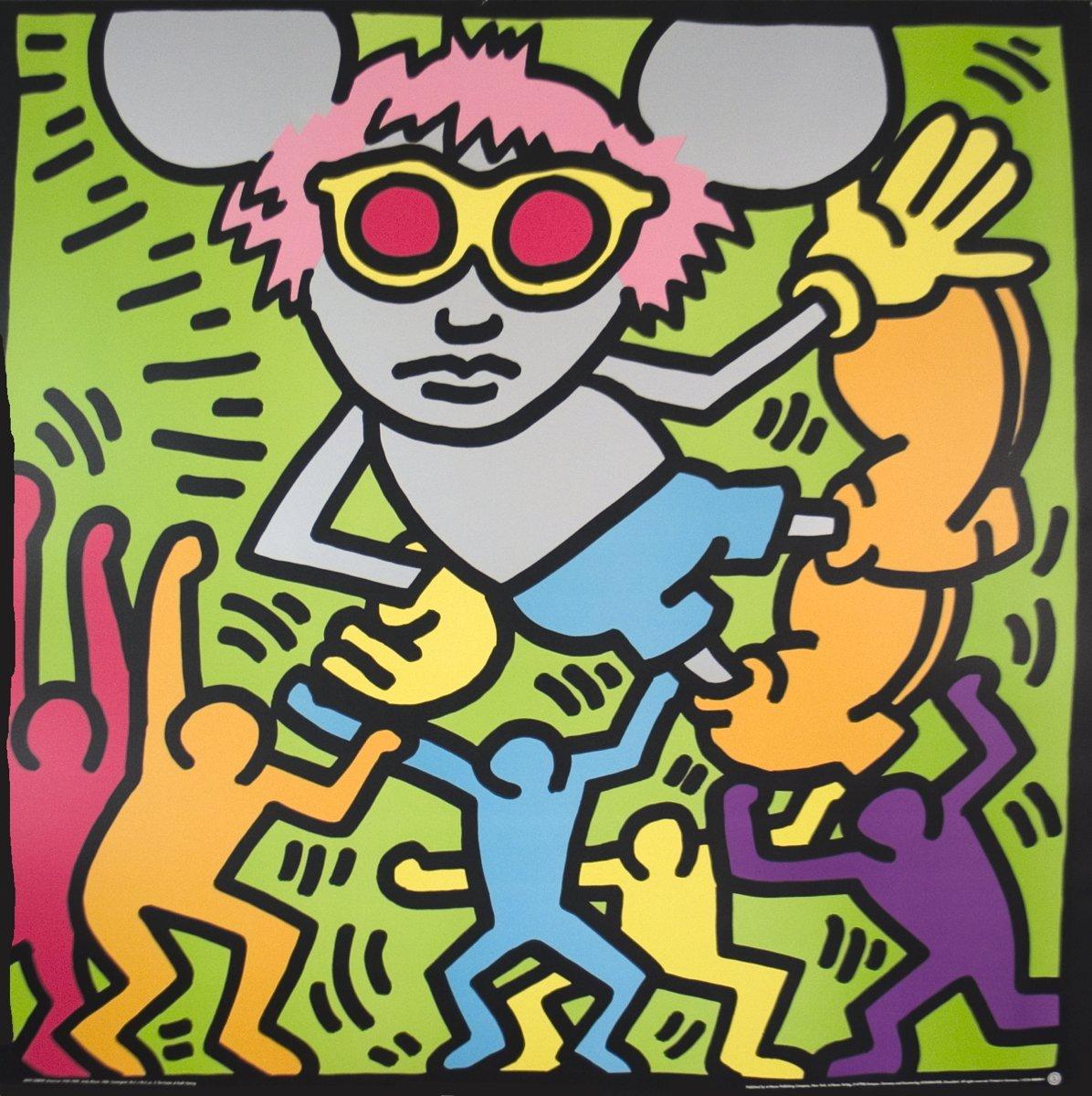 Andy Mouse is a significant work by Keith Haring, created in 1986 as both a homage to Andy Warhol and a bold commentary on consumer culture. Blending Warhol’s iconic image with Mickey Mouse, Haring captures the convergence of art, celebrity, and