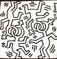 Vintage Keith Haring illustrated announcement for Gay/Lesbian Pride Day New York, 1986