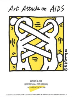 Vintage KEITH HARING Art Attack on AIDS, 1988