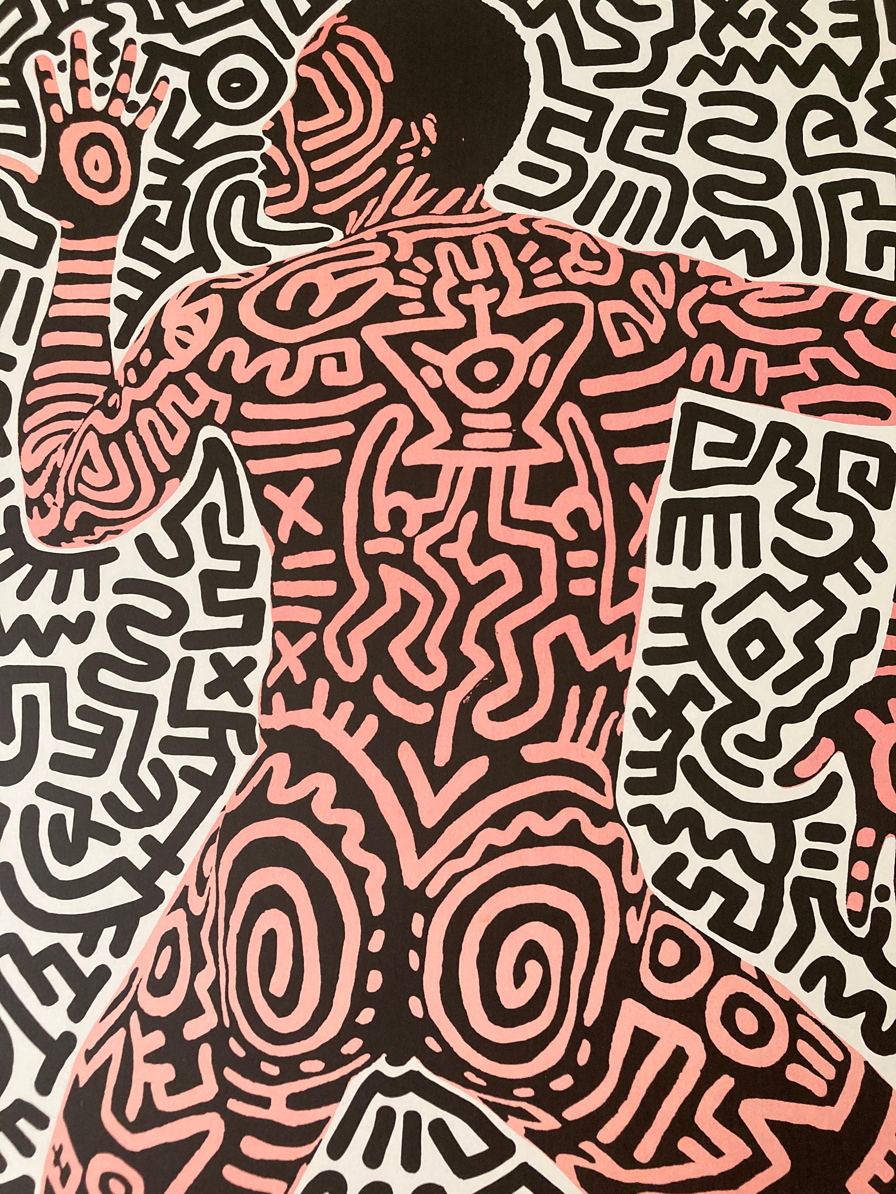 Keith Haring Artist Signed Exhibition Poster 'Into 84' for Tony Shafrazi Gallery For Sale 2