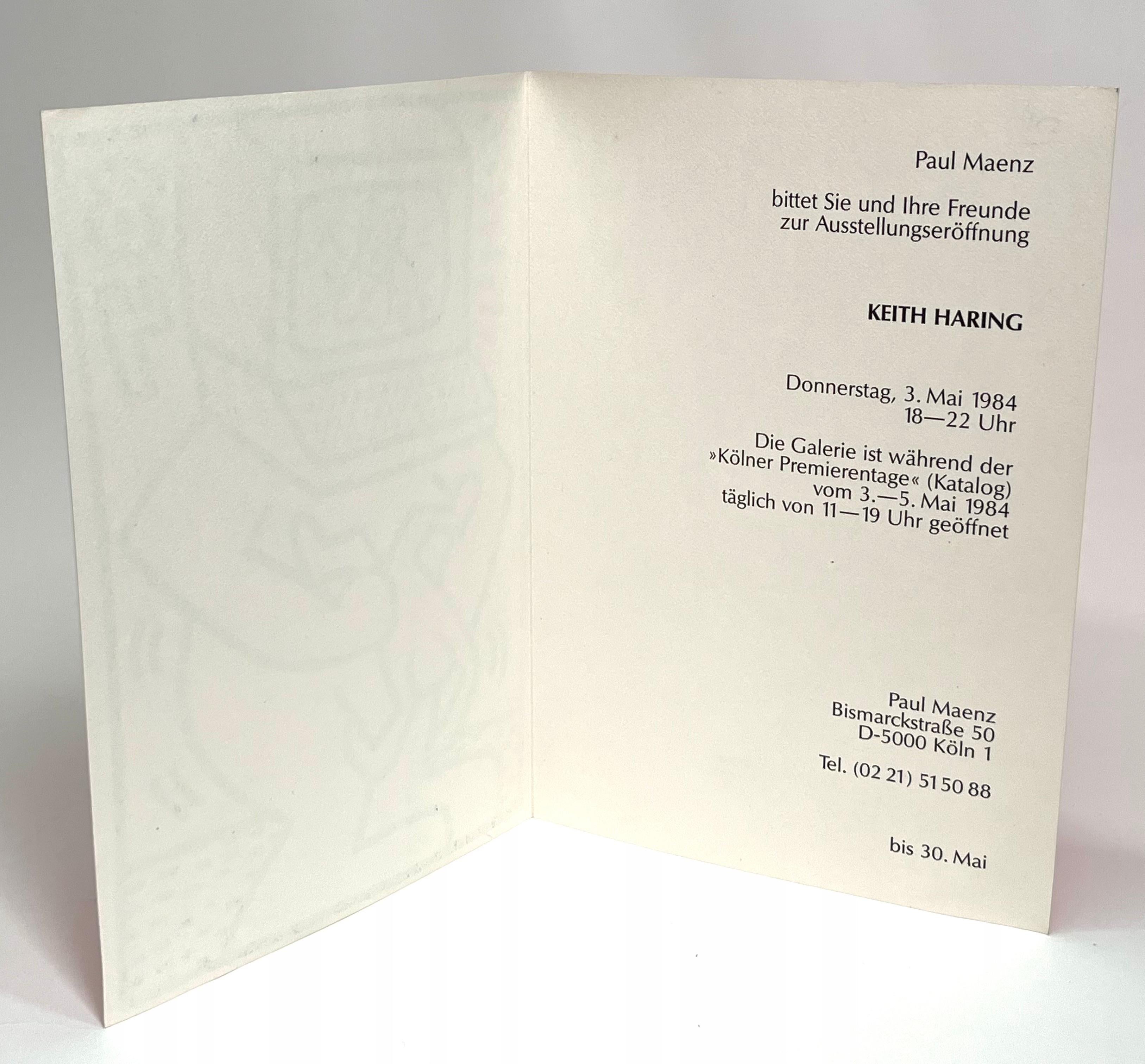 Keith Haring Paul Maenz gallery 1984 (announcement) For Sale 4