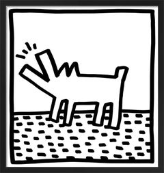 Retro Keith Haring, Barking Dog, (Framed)